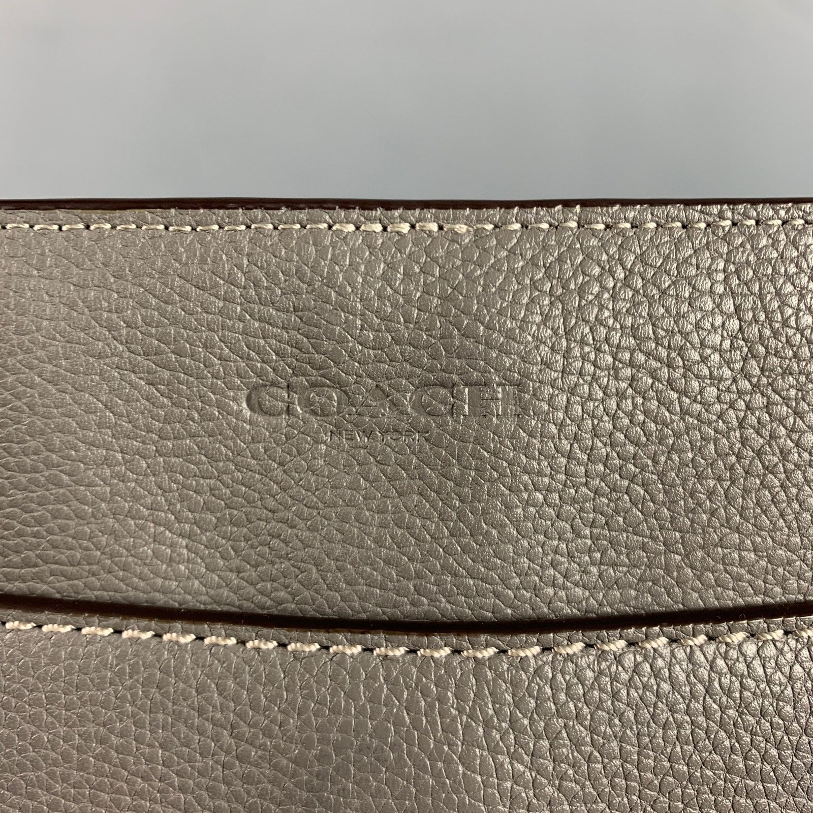 Coach COACH Grey Black Pebble Grain Leather Cross Body Bag Size ONE SIZE - 3 Thumbnail