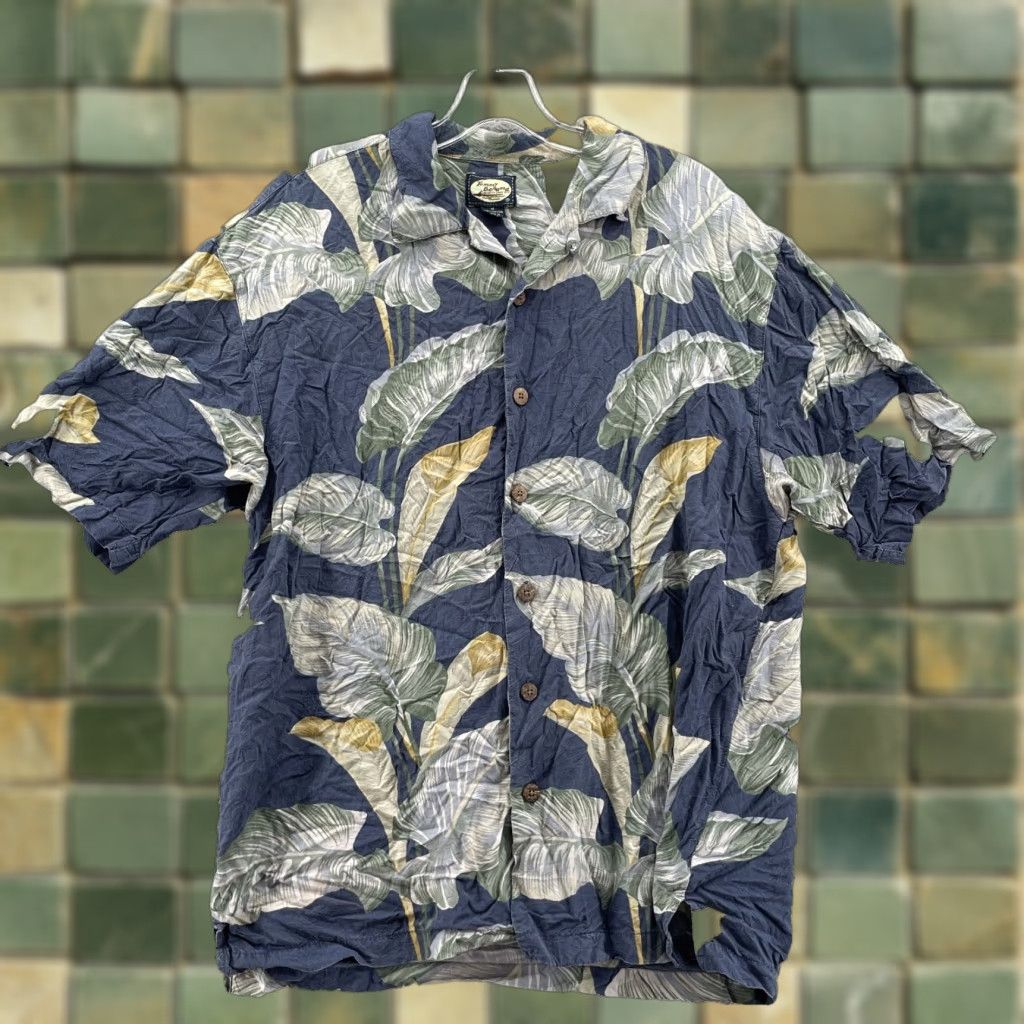 Tommy Bahama VTG Tommy Bahama Shirt Men Med Palm Print Relaxed Casual Travel Resort Beach 90s Shirt M Blue Size US M / EU 48-50 / 2 - 1 Thumbnail