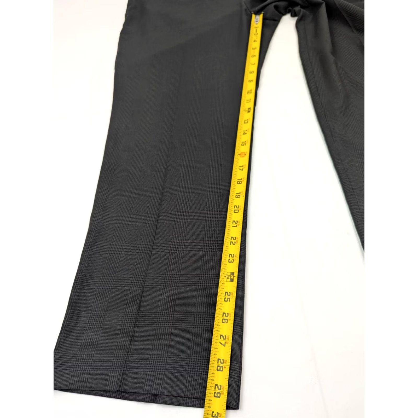 Ralph Lauren Ralph Lauren Dress Pants Plaid Windowpane Gray 42x30 Men's Slim Regular Rise Pleated Slacks, 42, Polyester Rayon, Vintage No, Business Formal Casual Size US 42 / EU 58 - 4 Thumbnail