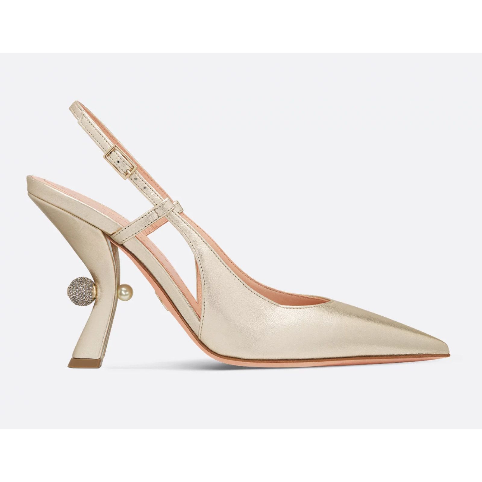 Dior Dior Tribales Jadior Pale Gold Laminated Sandal Pump 37.5 Size US 7.5 / IT 37.5 - 1 Thumbnail