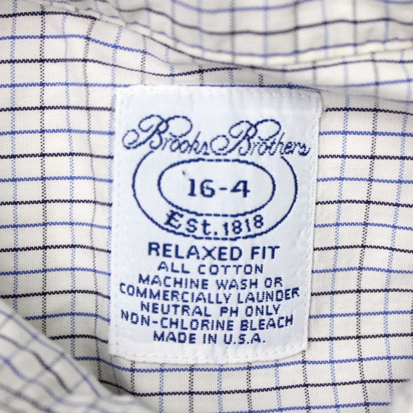 Brooks Brothers Brooks Brothers Shirt Mens 16-4 Blue/White Check Cotton Long Sleeve Relaxed Fit Button-Down Business Casual Workwear Size US L / EU 52-54 / 3 - 6 Thumbnail