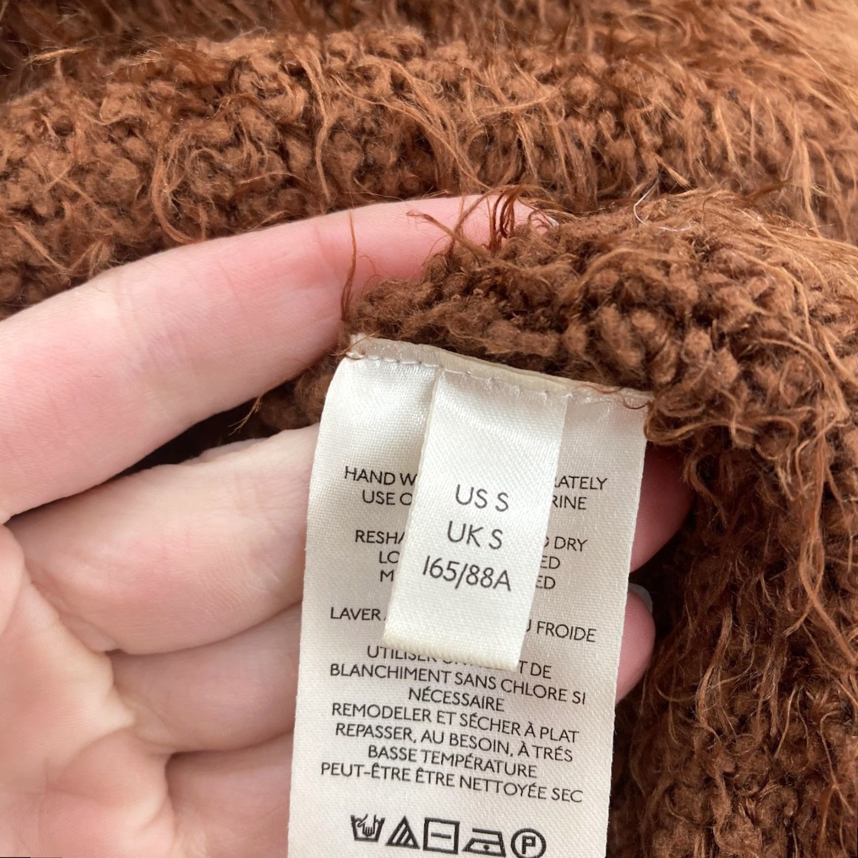 Free People VINTAGE Free People Sweater Womens Small Brown Soft Fuzzy V Neck Eyelash Knit Pullover Size S / US 4 / IT 40 - 3 Thumbnail