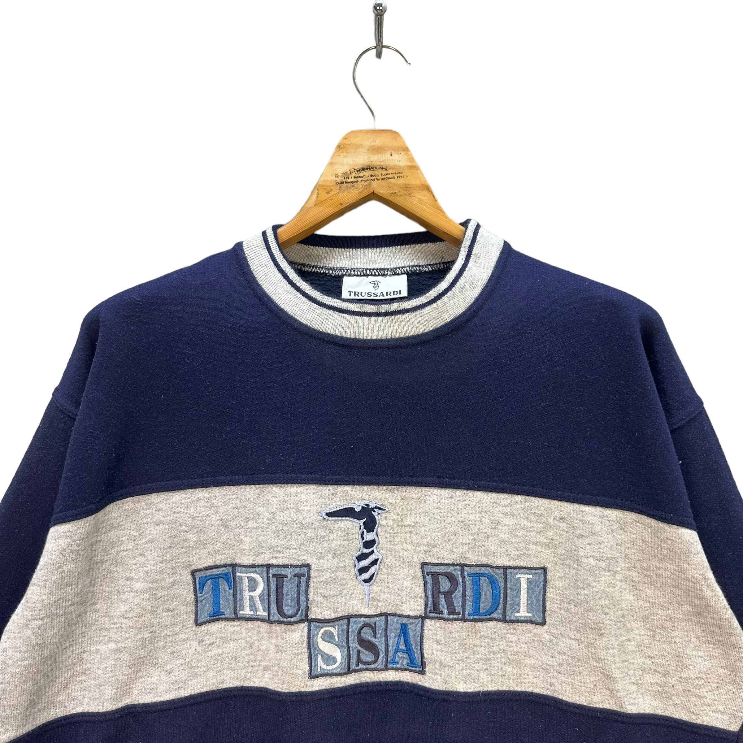 Trussardi TRUSSARDI EMBROIDERY LOGO COLORBLOCK SWEATSHIRT #8569-015 Size US M / EU 48-50 / 2 - 2 Thumbnail