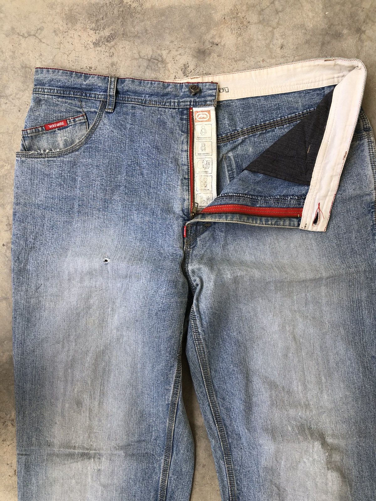 Fubu Ecko Unltd Y2K Loose Fit Light Blue Baggy Denim Size US 38 / EU 54 - 11 Thumbnail