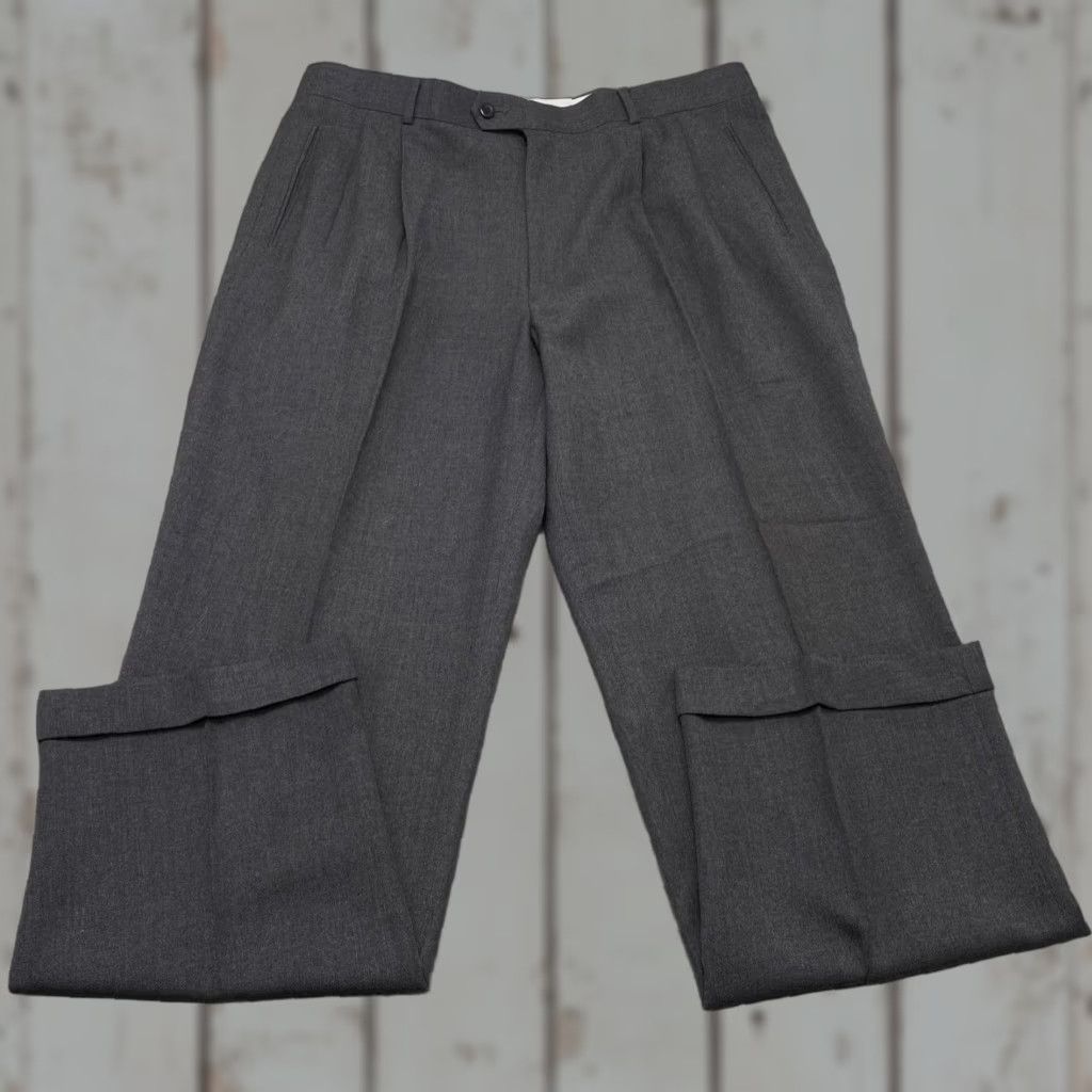Vintage Louis Raphael Braggi Dress Pants Men 38x32 Gray Wool Blend Front Pleated Cuffed Dress Pants Mens Regular Gray 38 32 Modern Fashion Pants Men Size US 38 / EU 54 - 1 Thumbnail