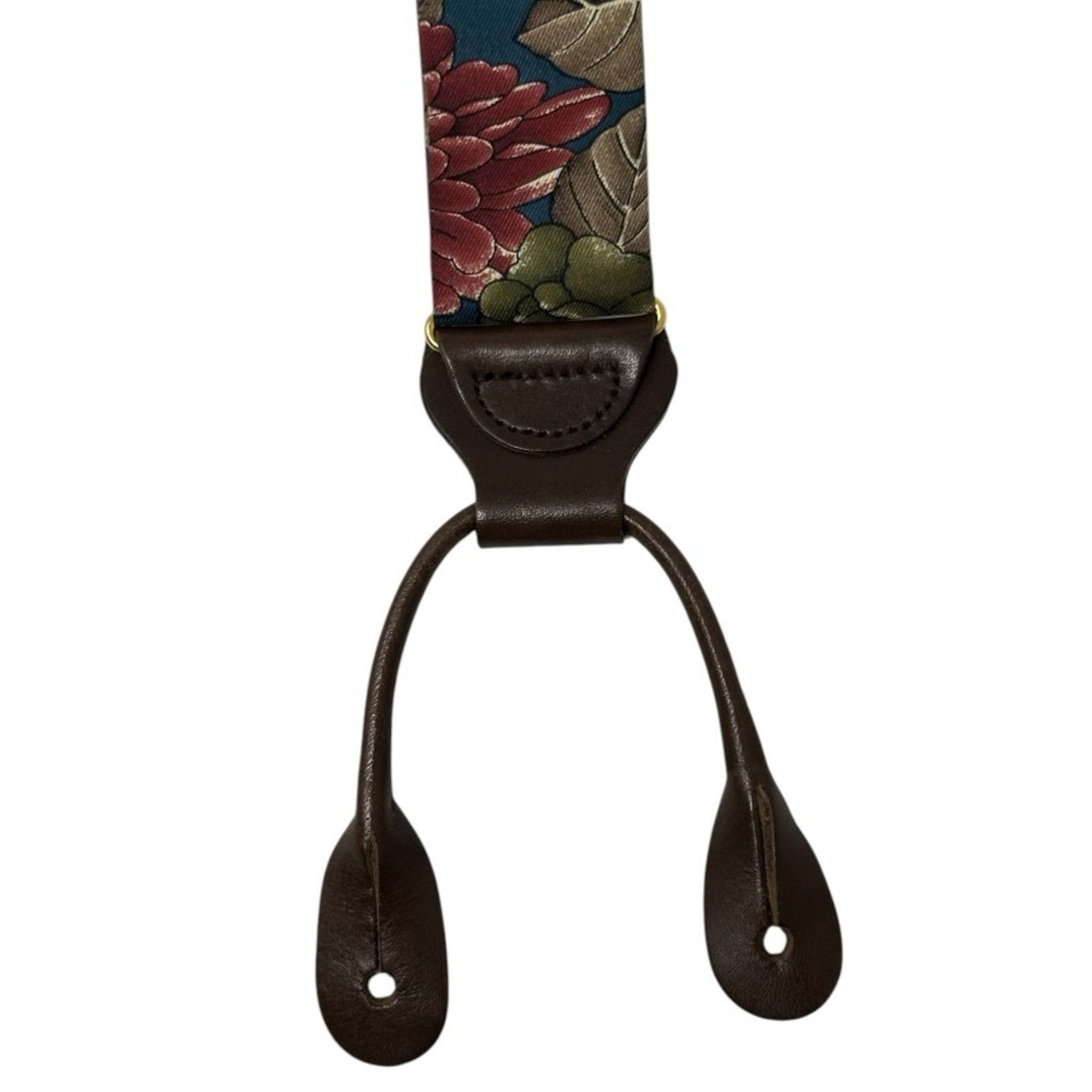Leather × Trafalgar × Vintage VTG Trafalgar Silk Floral Braces Suspenders Leather Accents Size ONE SIZE - 13 Thumbnail