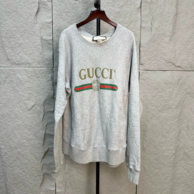Gucci Gucci Gray chest belt round-neck pullover sweatshirt 2501-N Size US M / EU 48-50 / 2 - 1 Thumbnail
