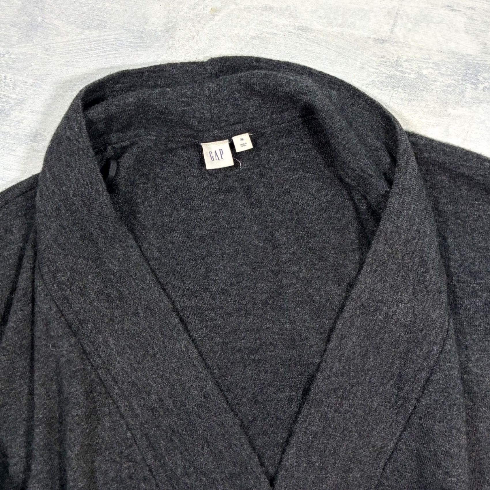 Gap GAP Cardigan Sweater Women XL Gray Open Front Dolman Sleeve Shawl Collar Lightweight Knit High Low Hemways Size XL / US 12-14 / IT 48-50 - 4 Thumbnail