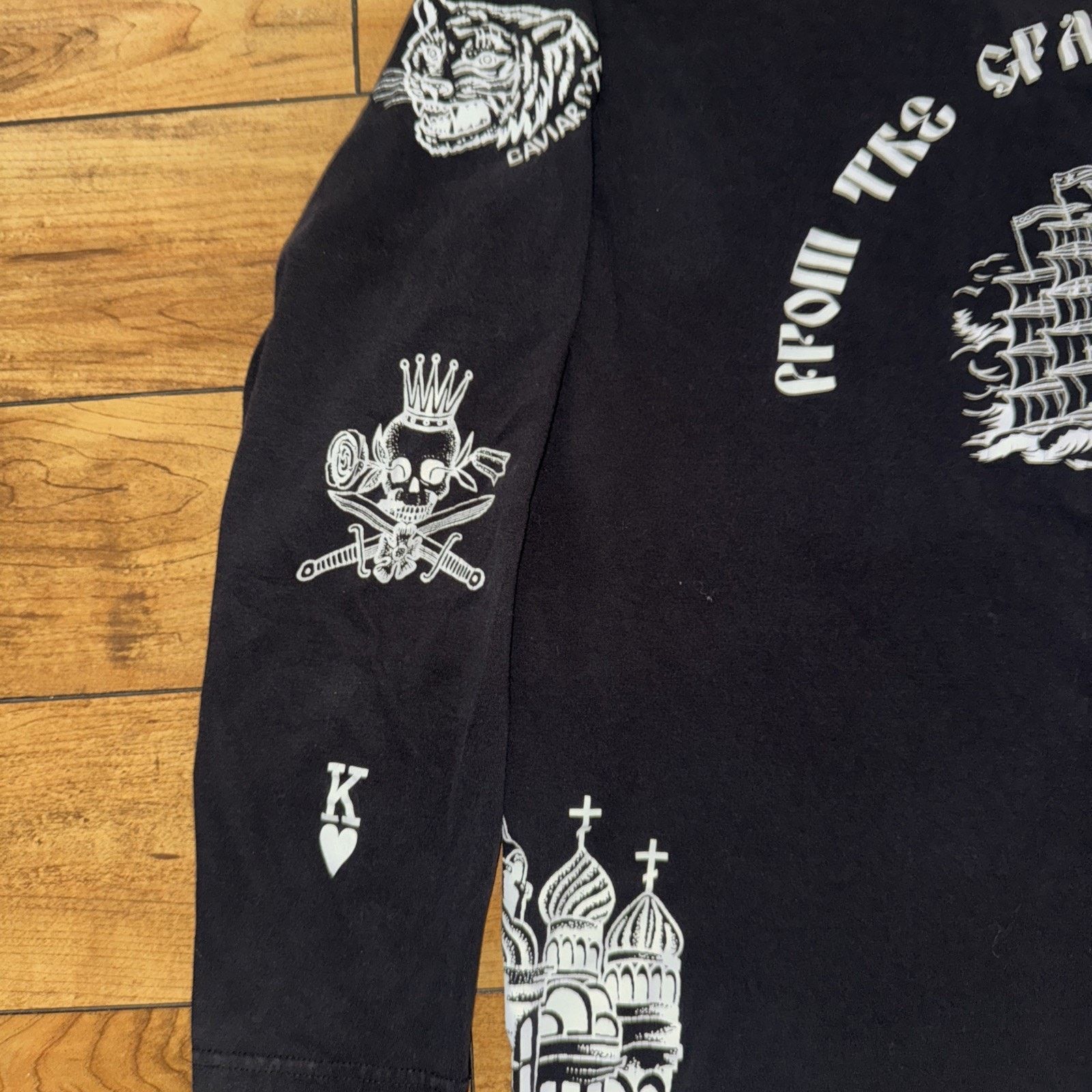 Crooks & Castles Cavier Cartel Long Sleeve T-Shirt Black XL 23x25 Size US XL / EU 56 / 4 - 4 Thumbnail