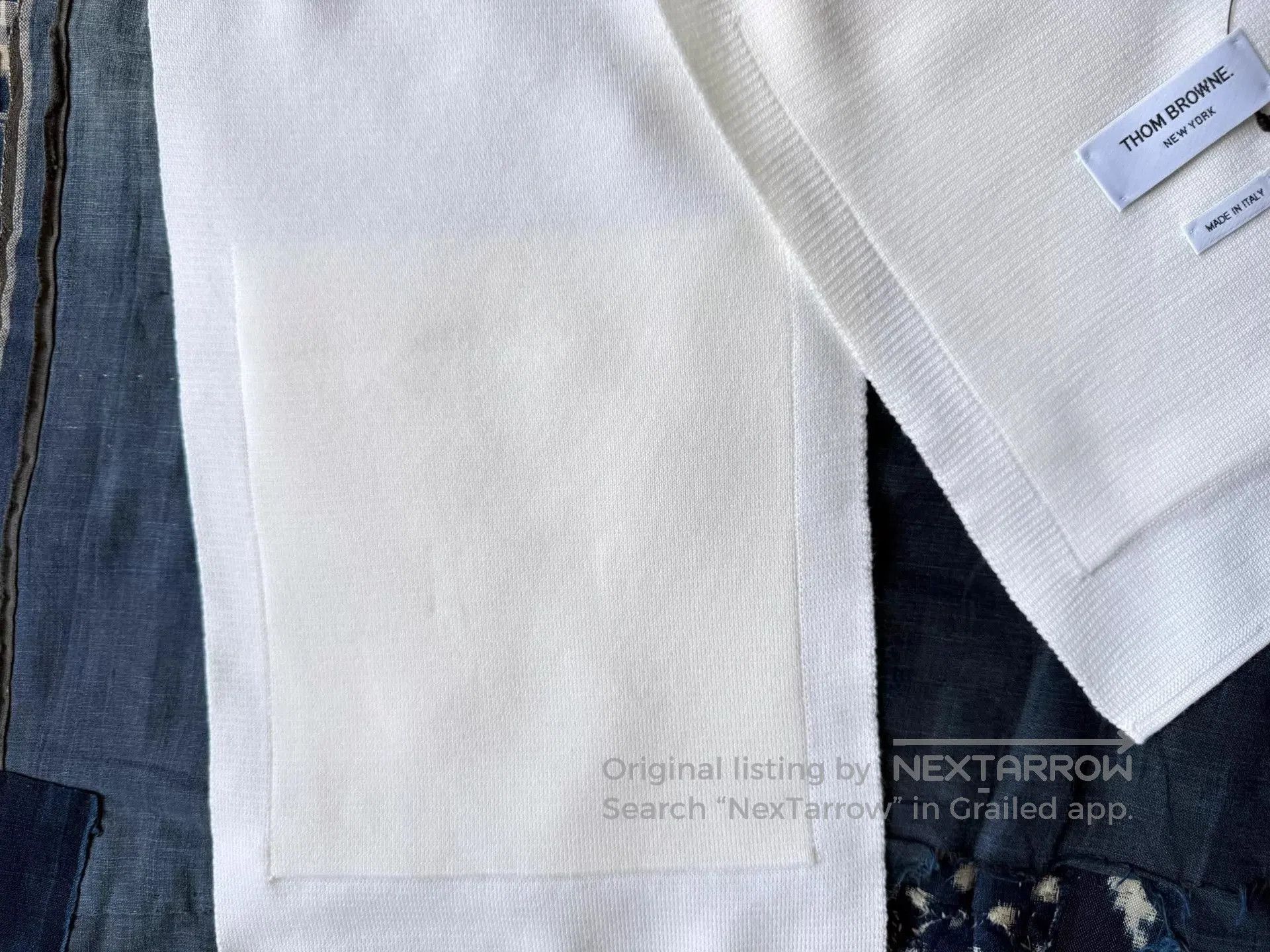 Thom Browne White Ribbed Polo Shirt. Size US M / EU 48-50 / 2 - 2 Thumbnail