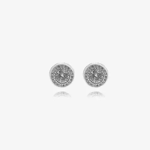 Jewelry × Vintage Silver Fashion Men's Hip Hop Round Stud Earrings Size ONE SIZE - 3 Thumbnail