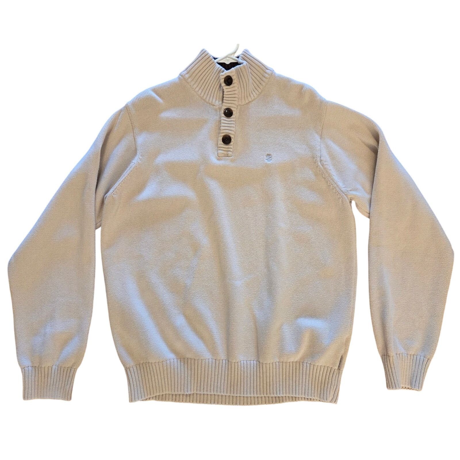 Izod IZOD Cream Quarter Button Pullover Sweater - Men's Large Size US L / EU 52-54 / 3 - 1 Thumbnail