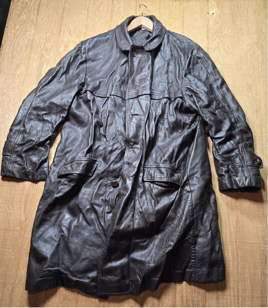 Sears Vintage Sears The Leather Shop Brown Leather Car Coat 44 Size US XL / EU 56 / 4 - 1 Thumbnail