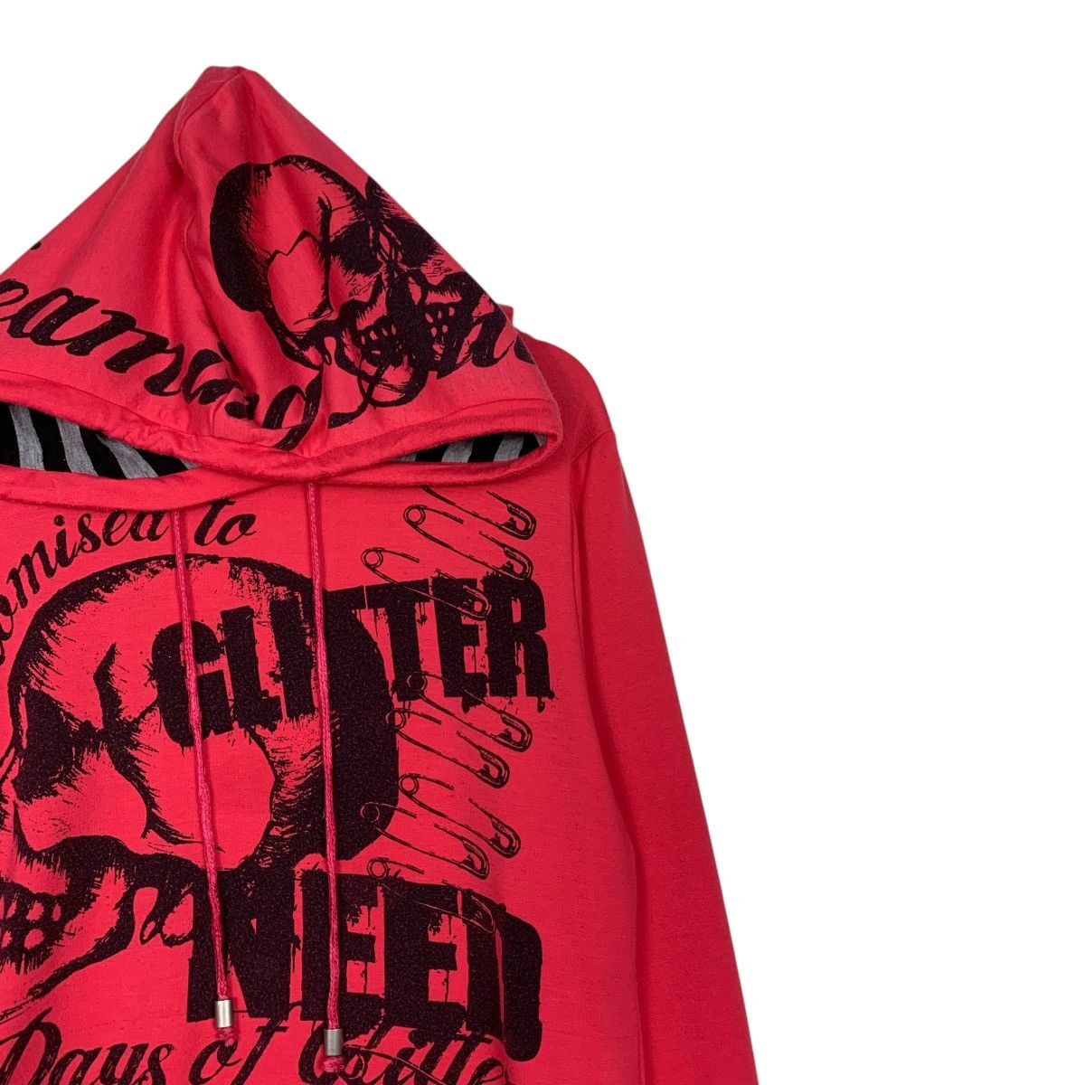 Japanese Brand GLITTER NEED Skulls Big Logo Punk Hoodies #1595-C71 Size M / US 6-8 / IT 42-44 - 5 Thumbnail