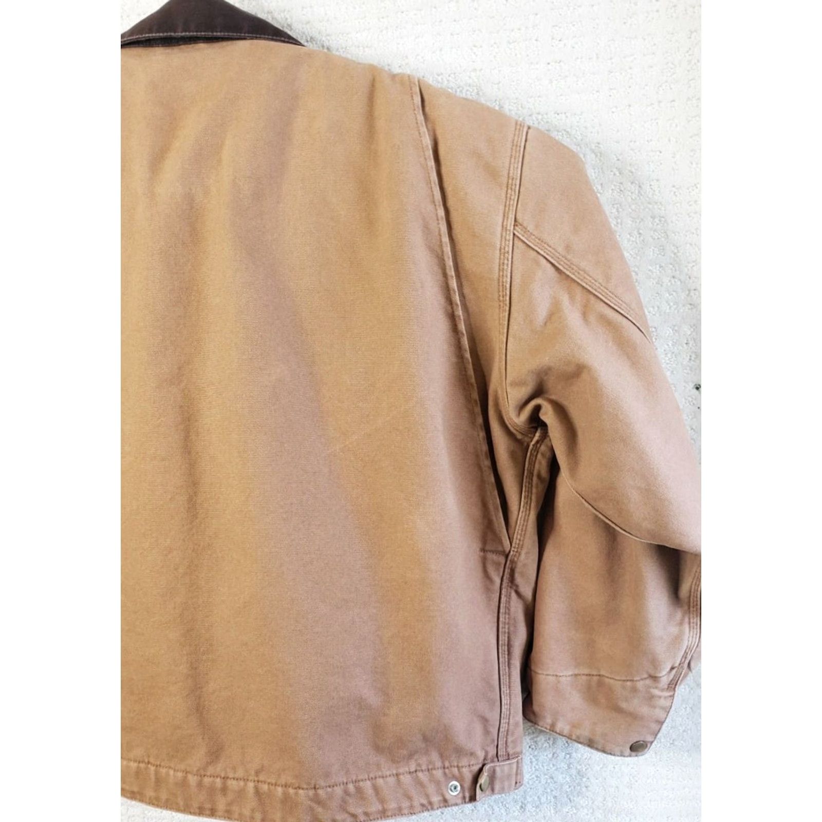 Camel VINTAGE White Bear Clothing Co. Men's Work Coat Canvas 2XL Brown Camel Quilt Lined Coat Size US XXL / EU 58 / 5 - 5 Thumbnail