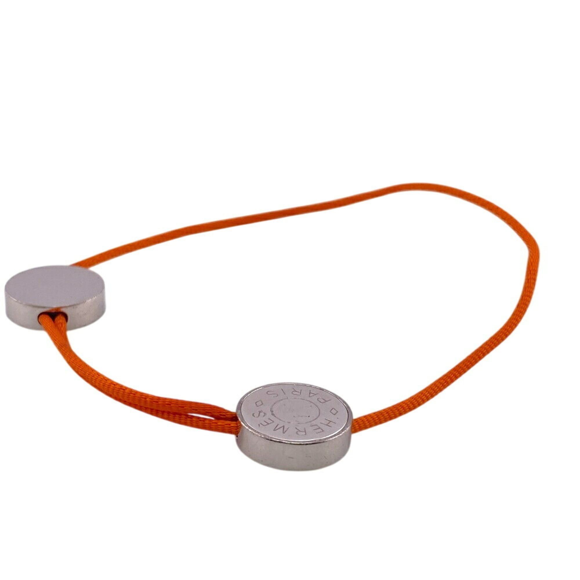 HERMES Serie Cord Button Bracelet in Orange