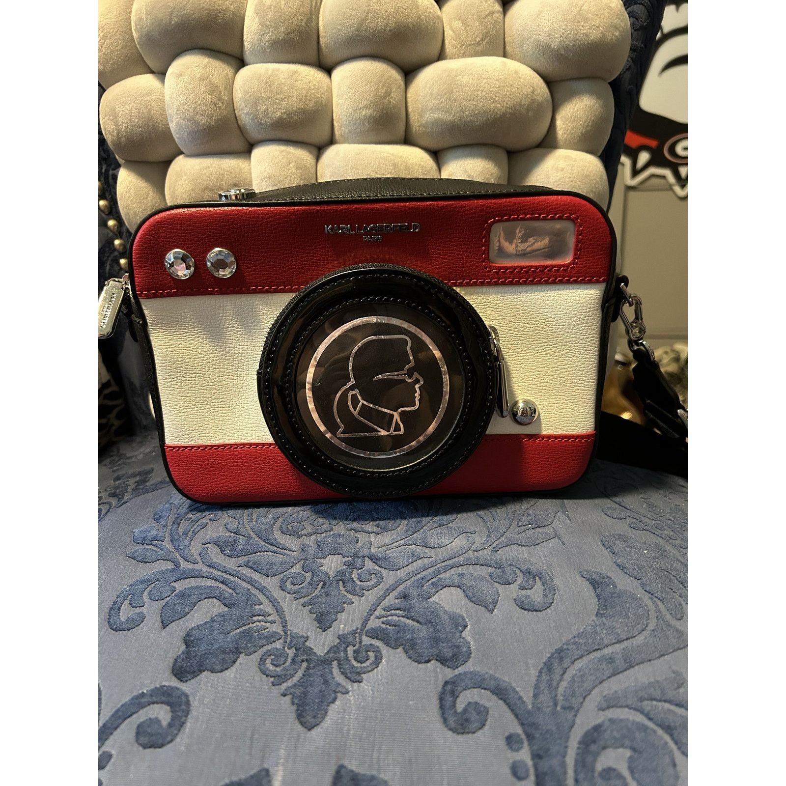 Karl Lagerfeld Karl Lagerfeld Paris Ikons Camera Crossbody Red White Black Size ONE SIZE - 1 Thumbnail