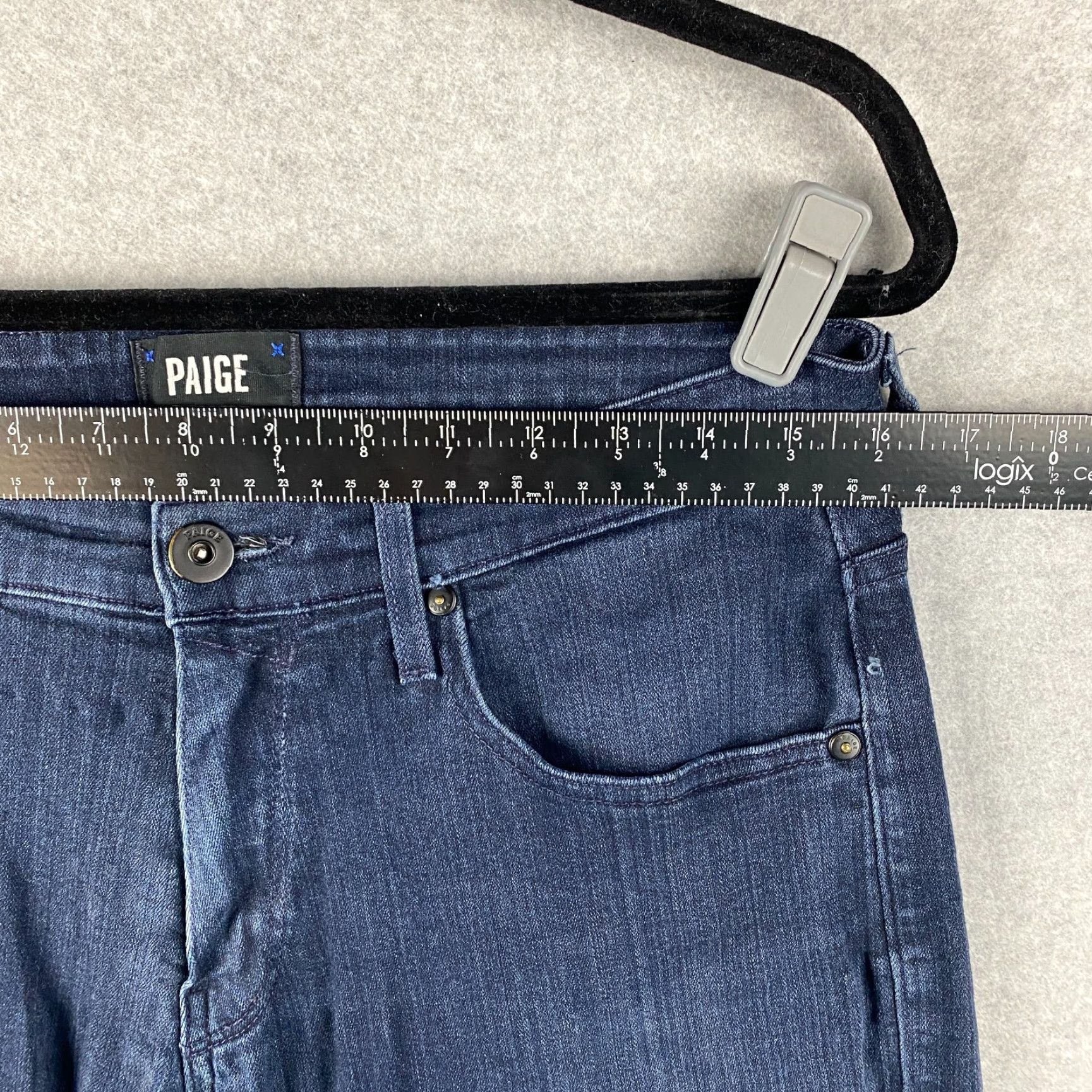 Paige Paige Federal Jeans Mens 30 Blue Straight Stretch Dark Wash Denim Distress Pant Size US 30 / EU 46 - 6 Thumbnail