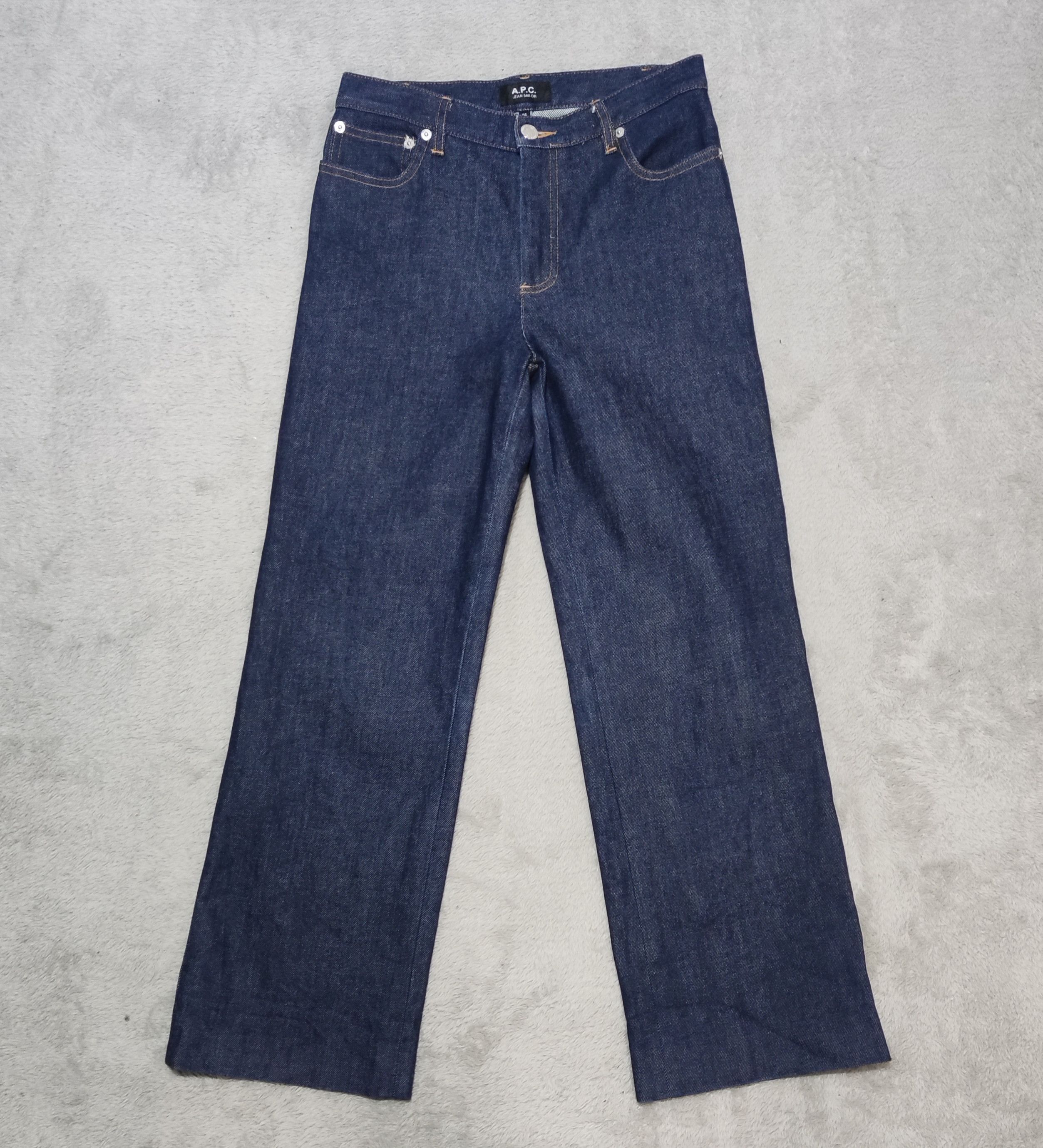 A.P.C. A.P.C. Sailor Jean Dark Indigo Wide Leg Raw Denim High Waist Size US 26 / EU 42 - 1 Thumbnail