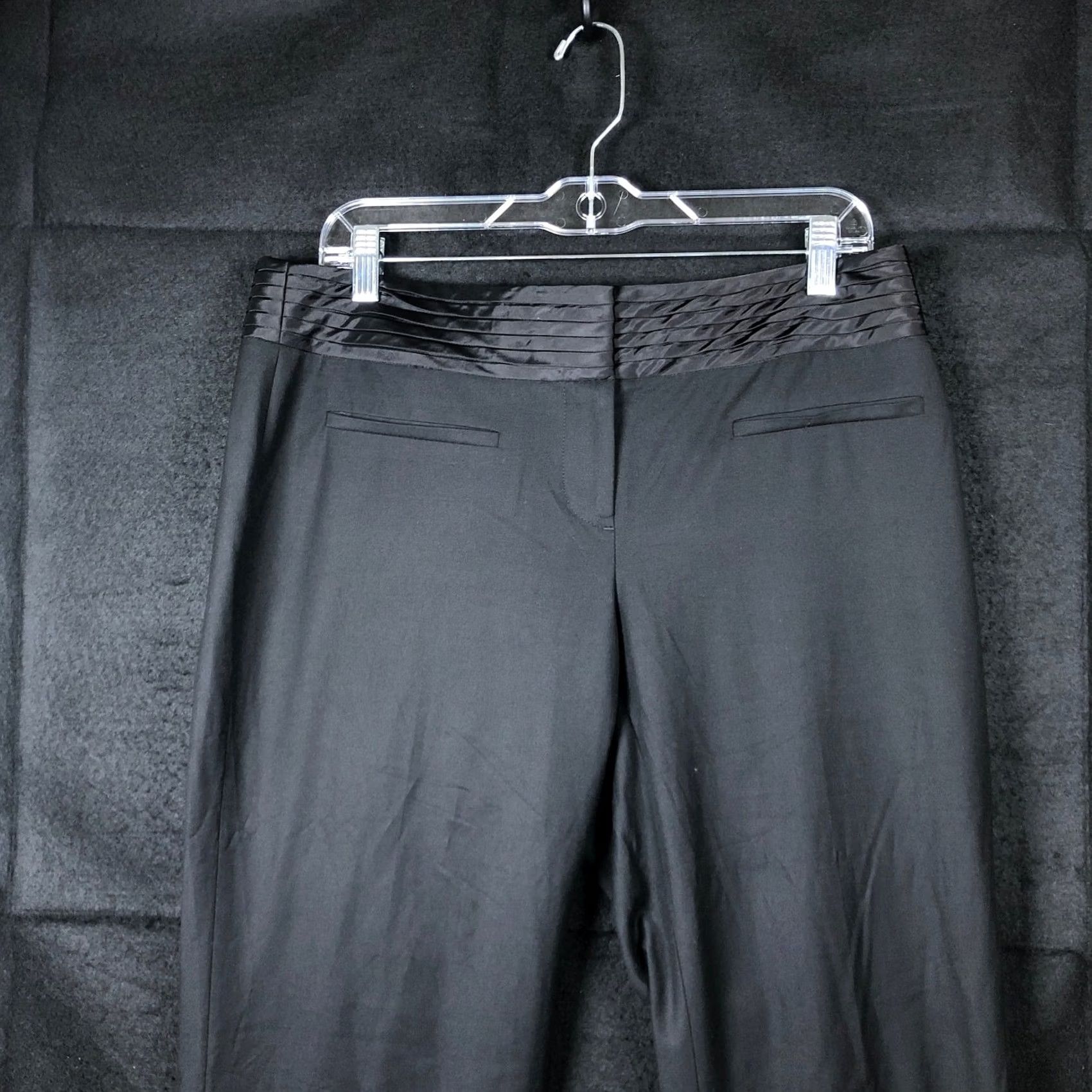 Ann Taylor VINTAGE Ann Taylor LOFT Womens Pants Black Marisa Straight Leg Career Stretch 8 Size 24" / US 00 / IT 34 - 2 Thumbnail