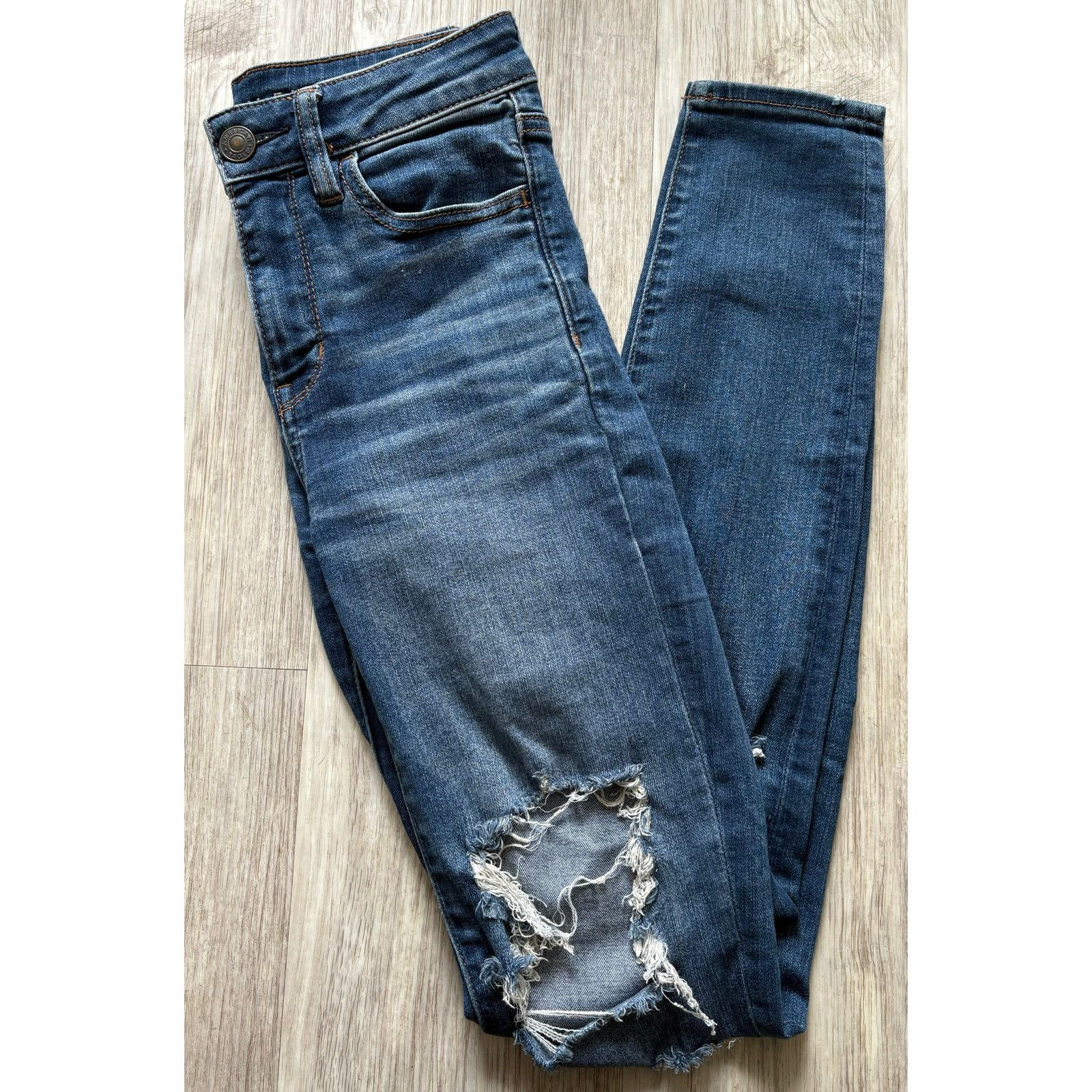 American Eagle Outfitters American Eagle | Distressed Stretch Hi-Rise Jegging | 4R Size 27" / US 4 / IT 40 - 1 Thumbnail