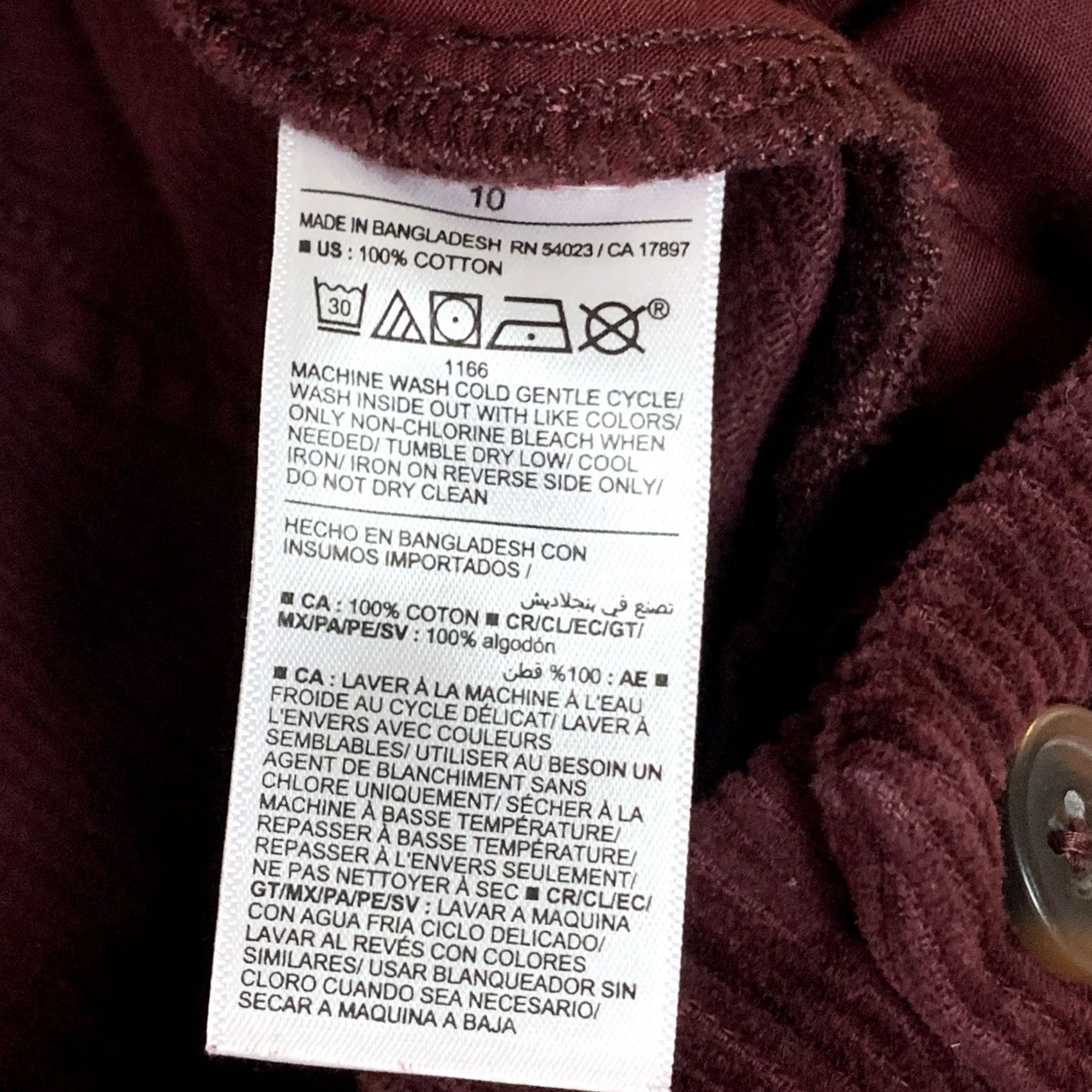 Old Navy Old Navy Pants Womens 10 Maroon High Rise Wide Leg Corduroy Office Siren Y2K Size 32" / US 10 / IT 46 - 5 Thumbnail