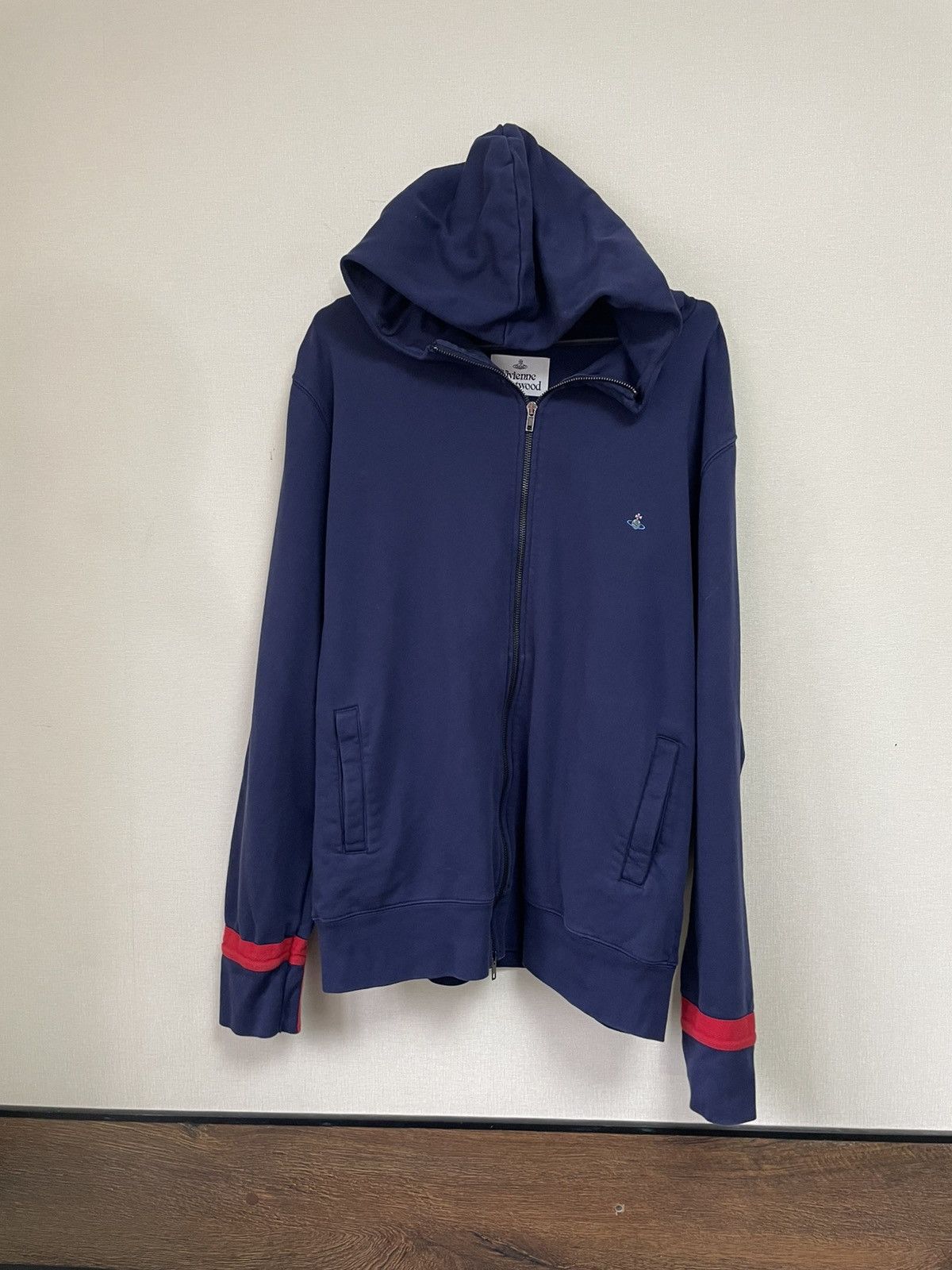 トップス Vivienne Westwood RED LABEL zip hoodie Vivienne Westwood Red Label Asymmetrical Zip-Up Long Hoodie