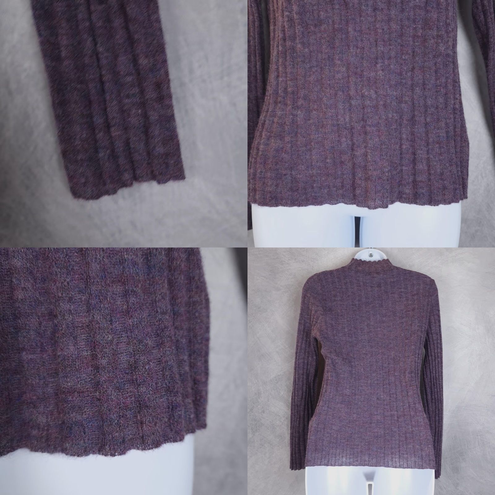 Madewell Madewell Sweater Womens Medium Purple Alpaca Mock Neck Ribbed Knit Pullover Size M / US 6-8 / IT 42-44 - 8 Thumbnail