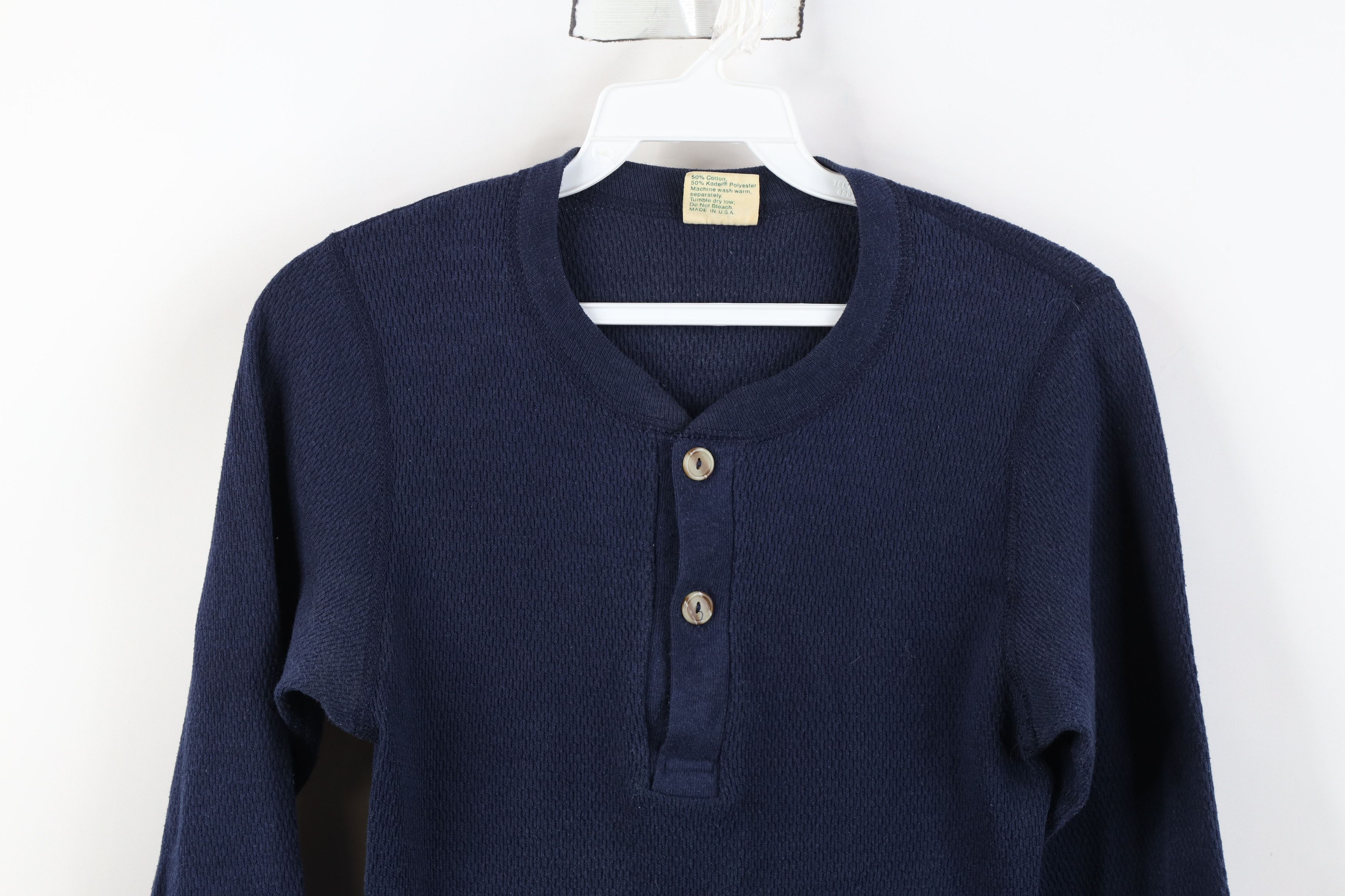 Vintage Vintage 70s Streetwear Waffle Knit Henley T-Shirt USA Size US S / EU 44-46 / 1 - 2 Thumbnail