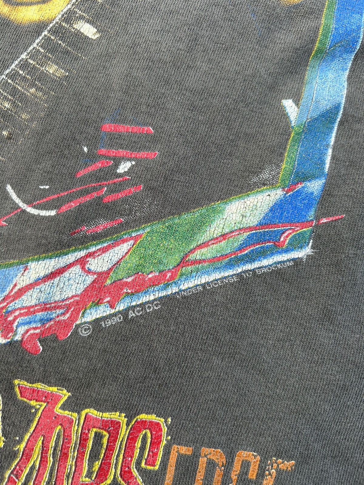 Band Tees 80s' THRASHED VINTAGE ACDC BAND SUNFADED REPAIR ALTE SHIRT Size US S / EU 44-46 / 1 - 4 Thumbnail
