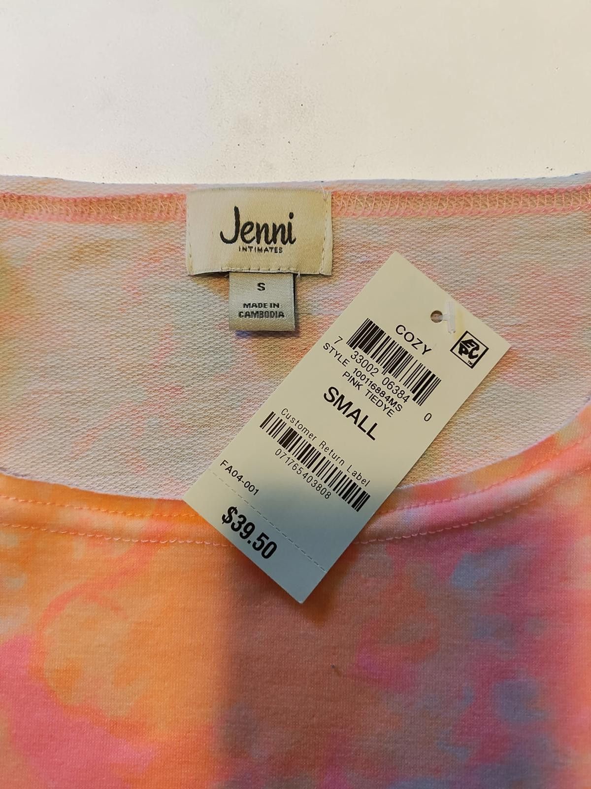 Jennifer Lopez Small Cozy Pink Tie-Dye Top by Jenni INTIMATES Size ONE SIZE - 7 Thumbnail