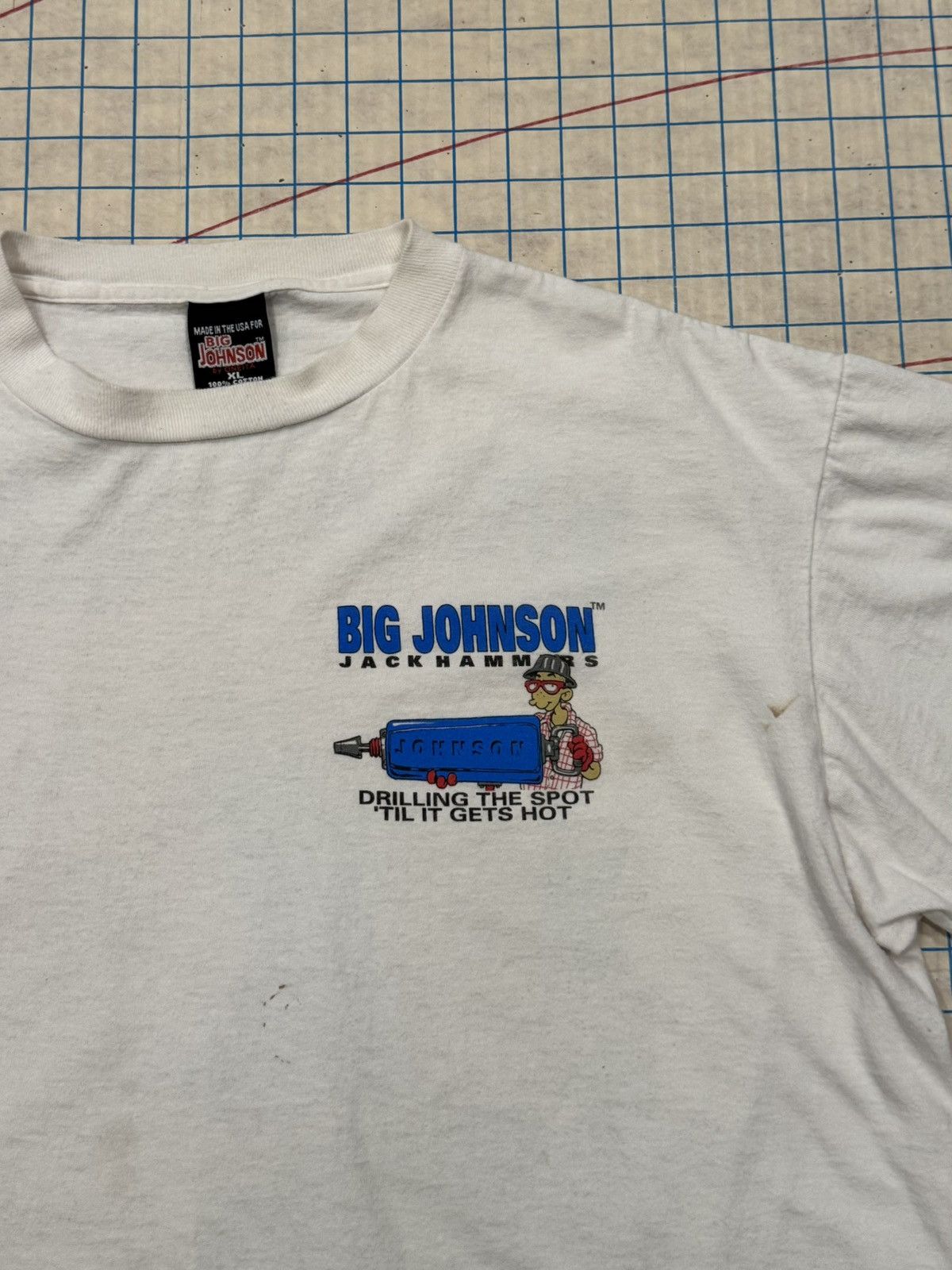 Vintage Vintage Big Johnson Jackhammers Humor Graphic Tee Used XL Size US XL / EU 56 / 4 - 10 Thumbnail