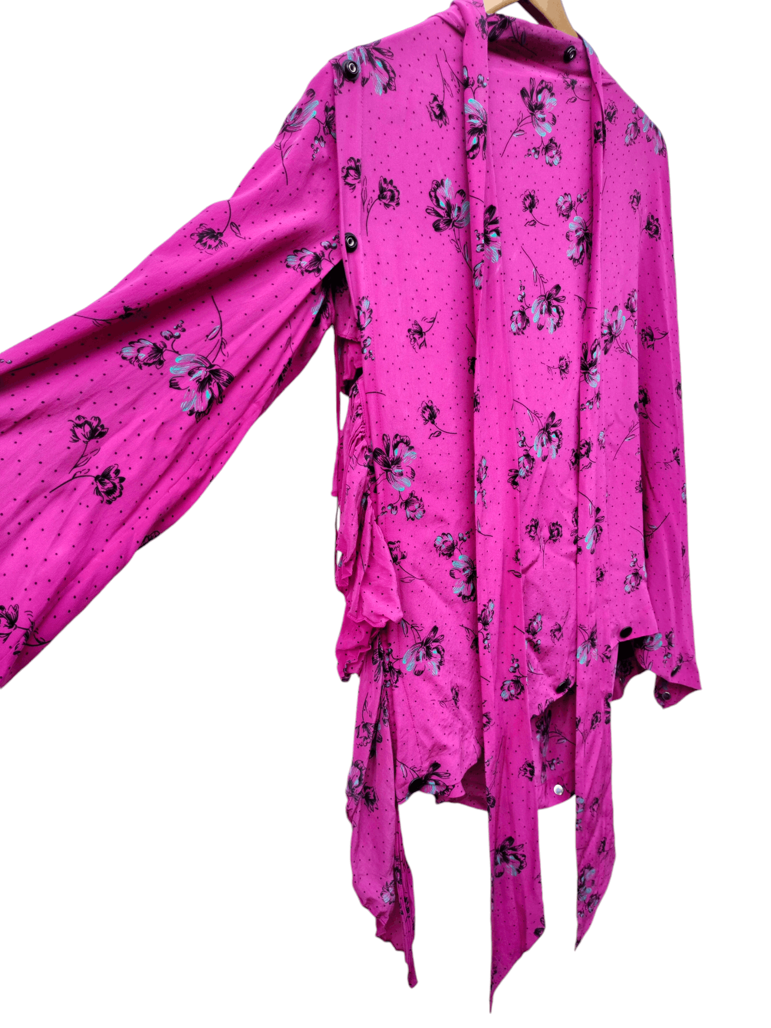 Balenciaga authentic BALENCIAGA floral silk blouses open sleeve Size XXS / US 00 / IT 34 - 2 Thumbnail