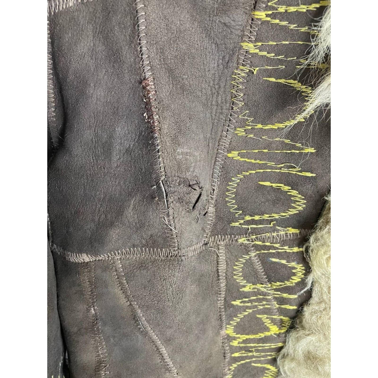 Japanese Brand × Vintage Vintage Shearling Coat Brown Suede Embroidered Jacket Size M Size M / US 6-8 / IT 42-44 - 6 Thumbnail