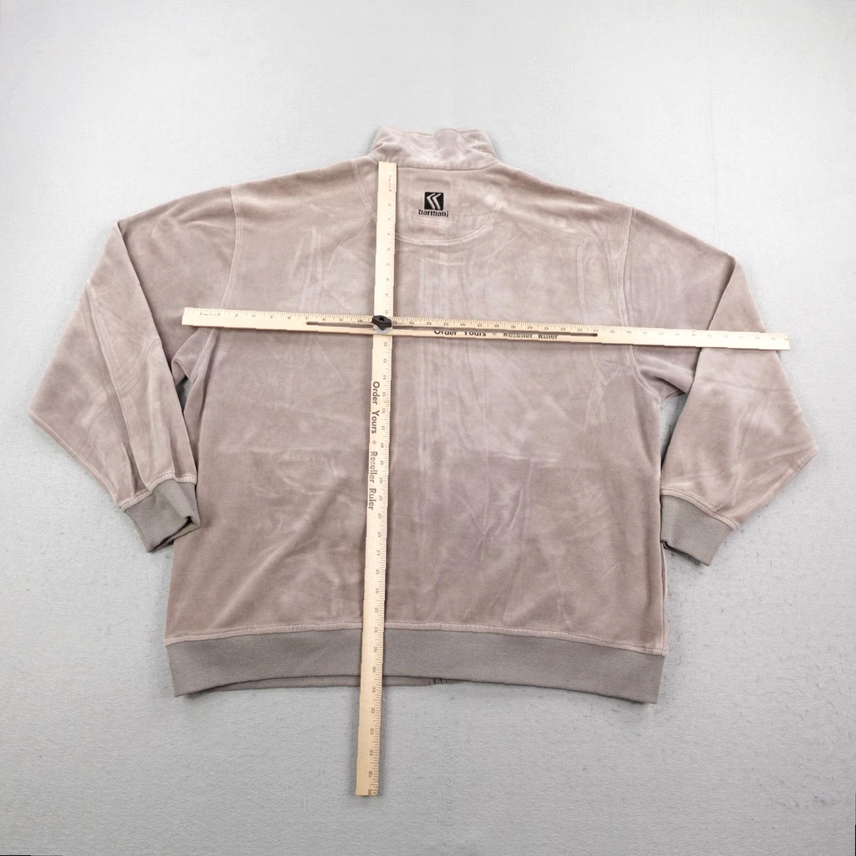 Karl Kani VINTAGE Karl Kani Jacket Mens 2XL Beige Velour Track Jacket Full Zip 90s Hip Hop Mens Size US XXL / EU 58 / 5 - 6 Thumbnail