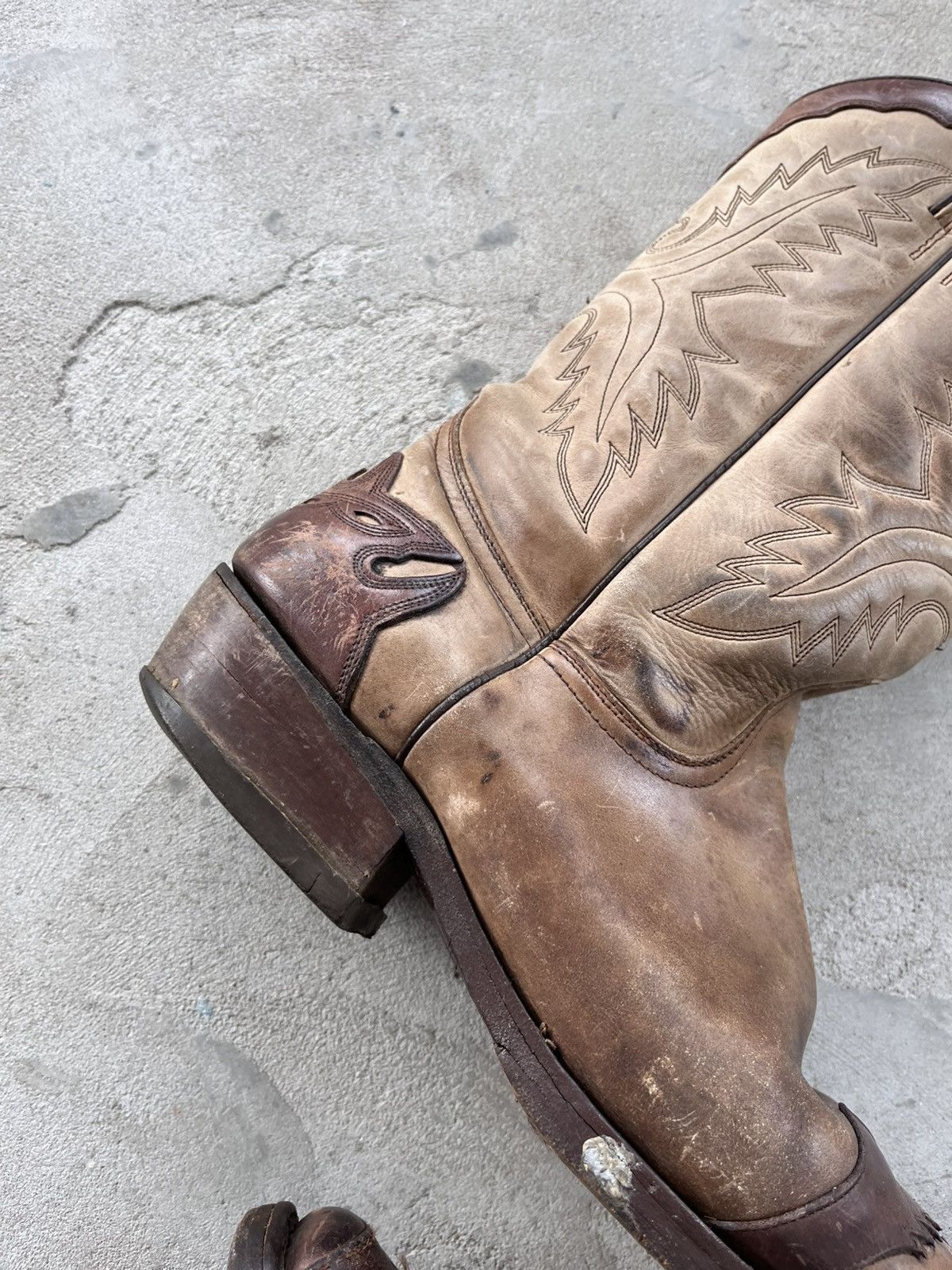 Cowboy Equipment Vintage Sancho Leather Western Cowboy Boots Rare AvantGarde Size US 8 / EU 41 - 5 Thumbnail