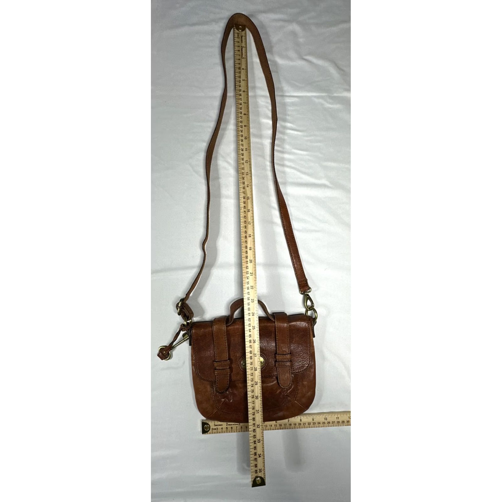 Fossil Fossil Carson Crossbody Brown Leather Organizer Bag Strap Handle ZB5058 Size ONE SIZE - 2 Thumbnail
