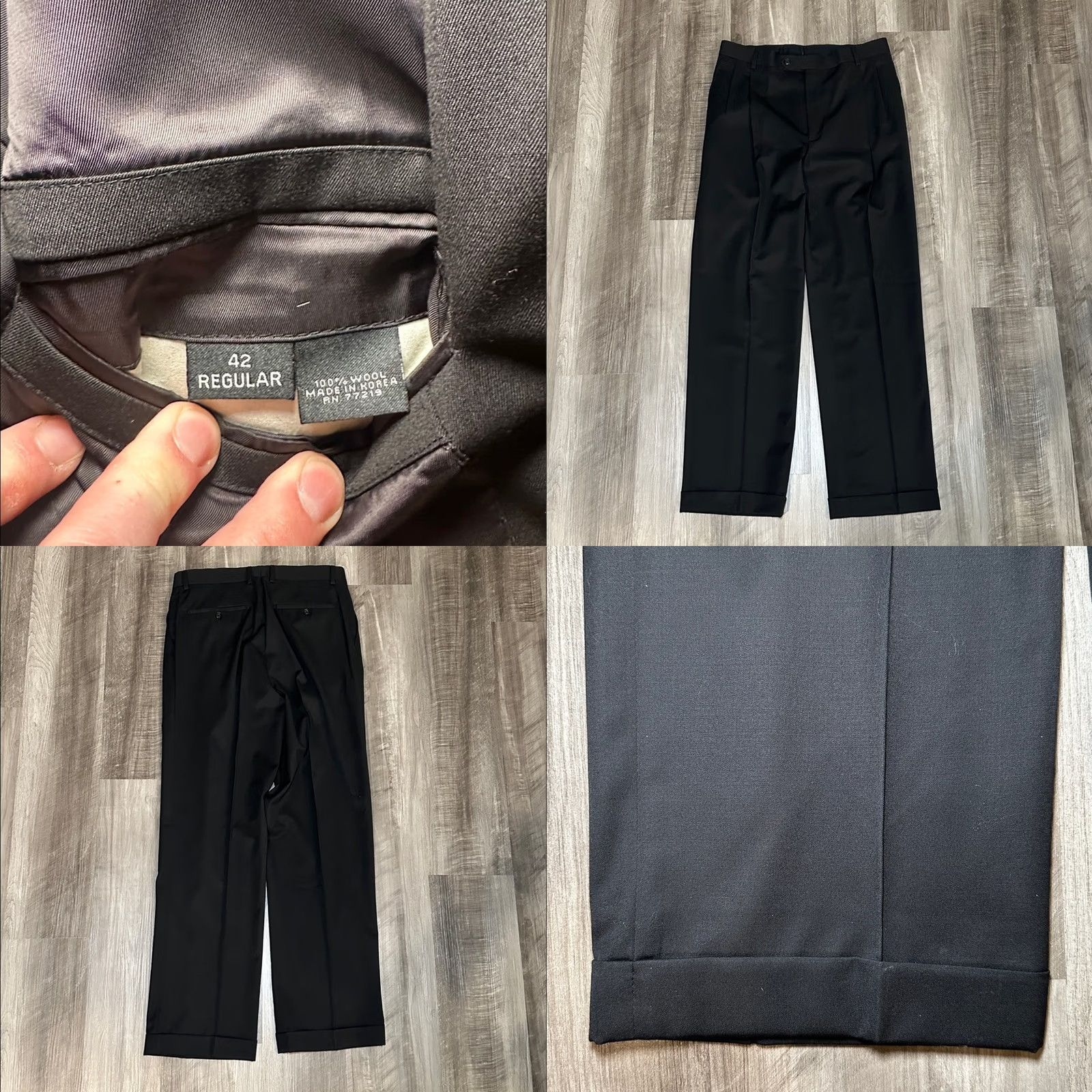 Pronto Uomo Pronto Uomo Suit Pronto Uomo Wool Black Three Button 2 Piece 42R Men’s Suit - 120s Wool Black Three Button 42R Mens Suit Size 42R - 8 Thumbnail