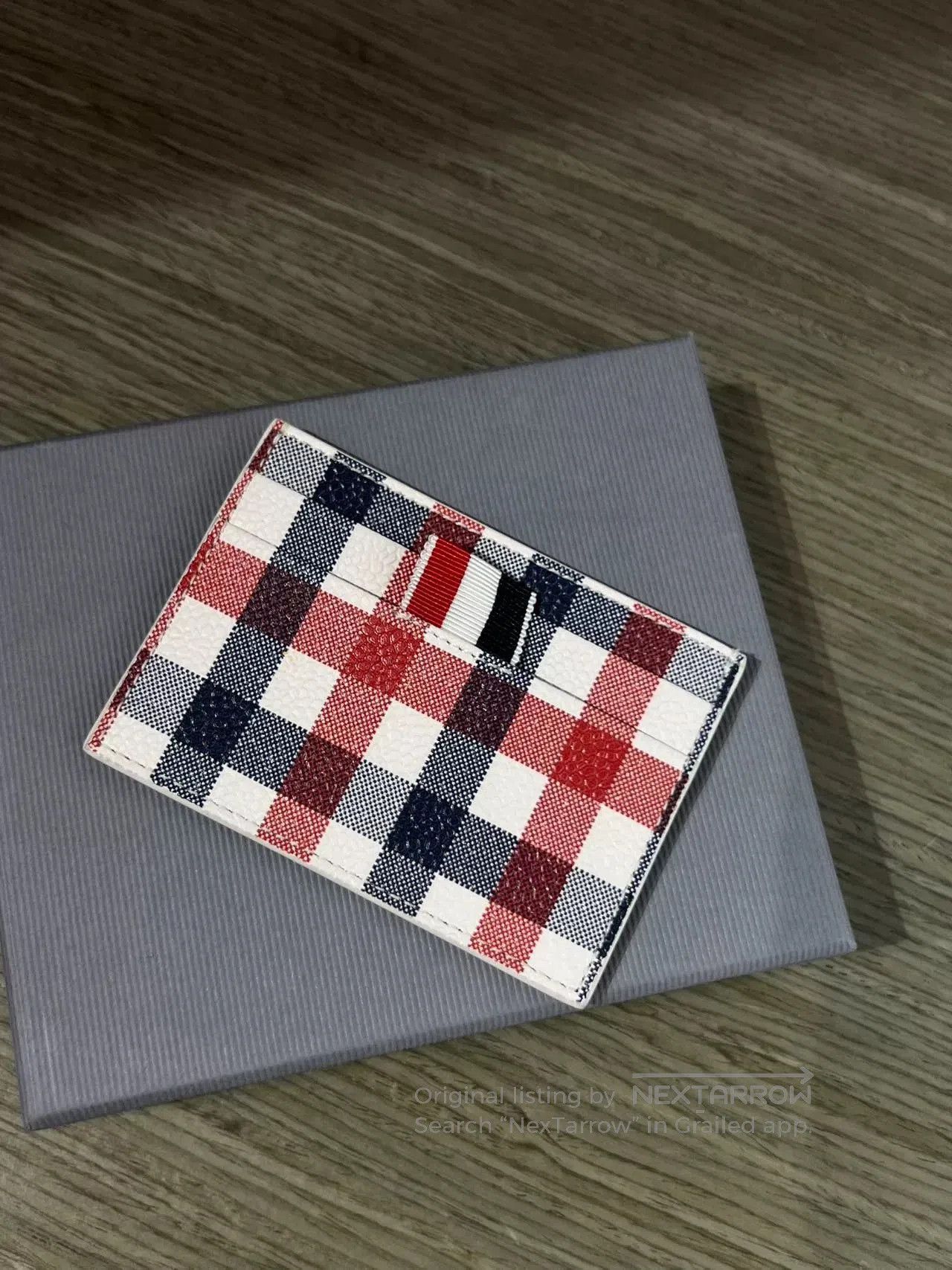 Thom Browne Thom Browne Check Stripe Small Wallet. Size ONE SIZE - 6 Thumbnail