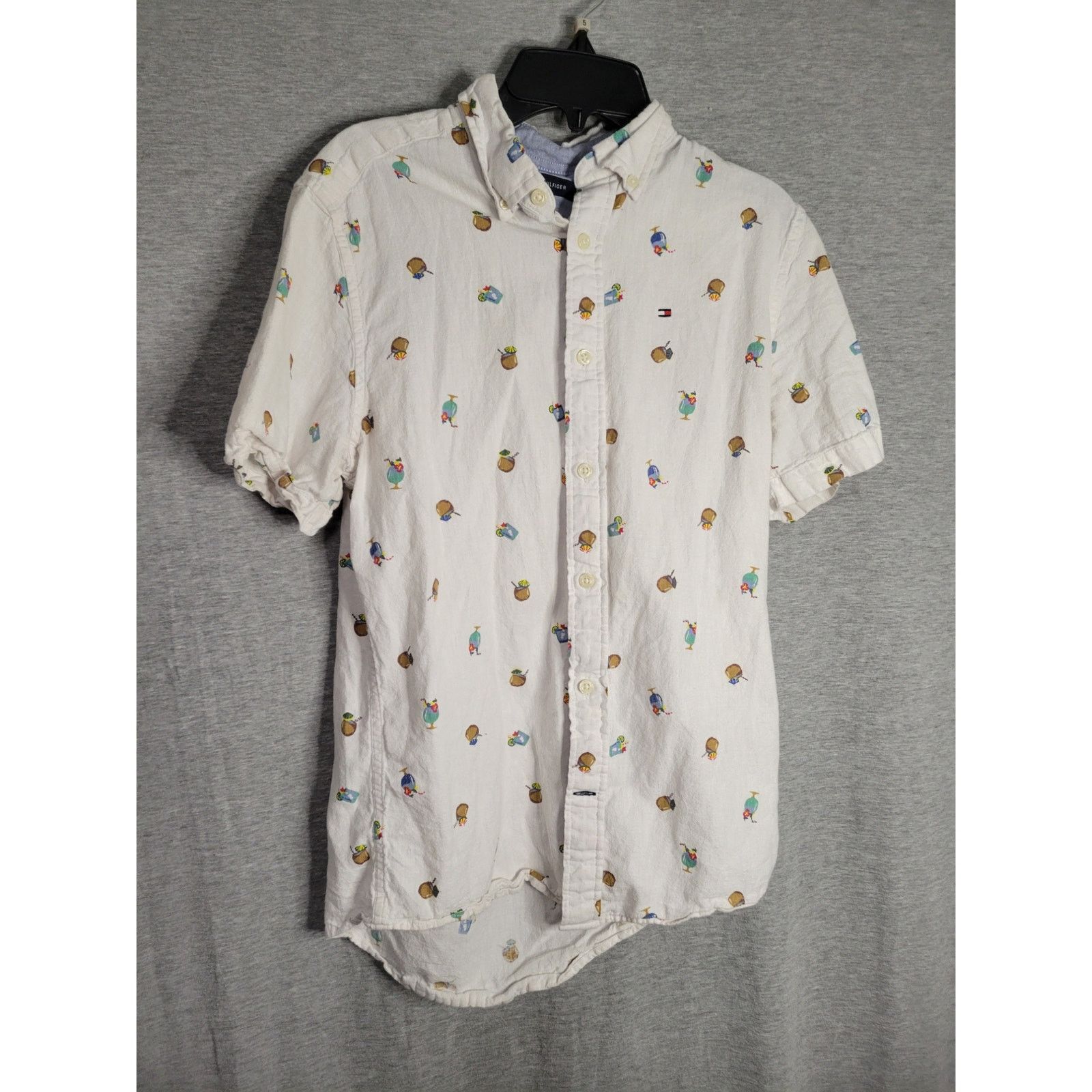 Tommy Hilfiger Men's Tommy Hilfiger Button Up Short Sleeve Shirt XS Size US XS / EU 42 / 0 - 1 Thumbnail