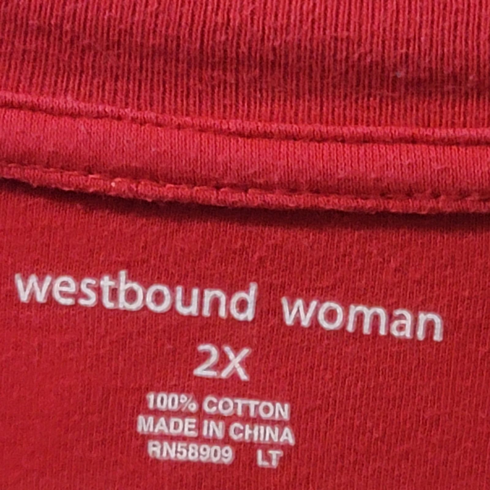 Other Westbound Woman Red Long Sleeve Crew Neck Tunic Top 2X Plus Size XXL / US 16-18 / IT 52-54 - 4 Thumbnail