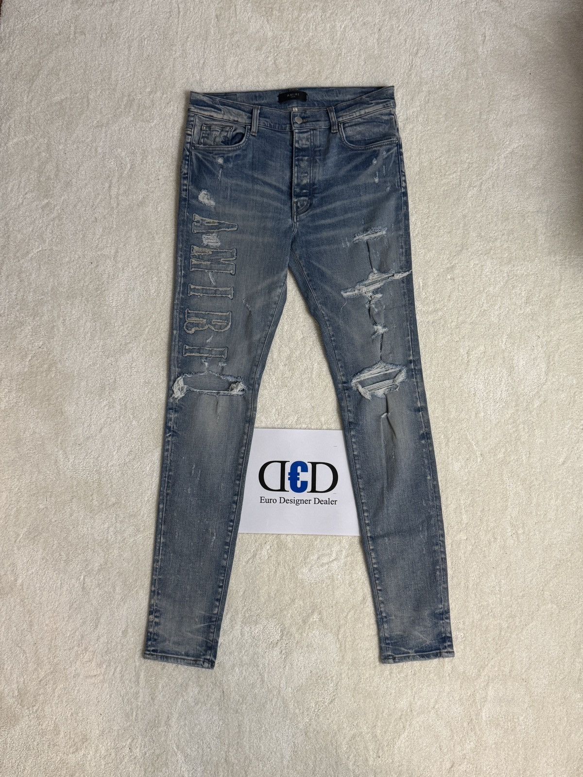 Amiri 💠Amiri💠 LOGO JEANS INDIGO (34) Size US 34 / EU 50 - 1 Thumbnail