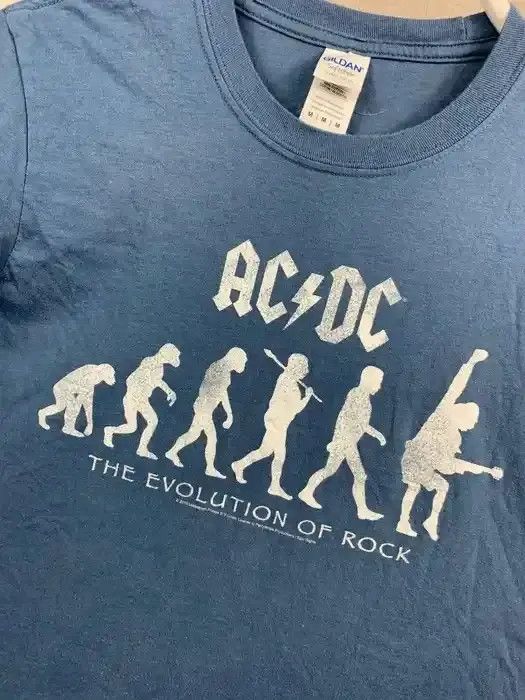 AC/DC Acdc T-shirt the evolution size M colour blue rock tee Size US M / EU 48-50 / 2 - 2 Thumbnail