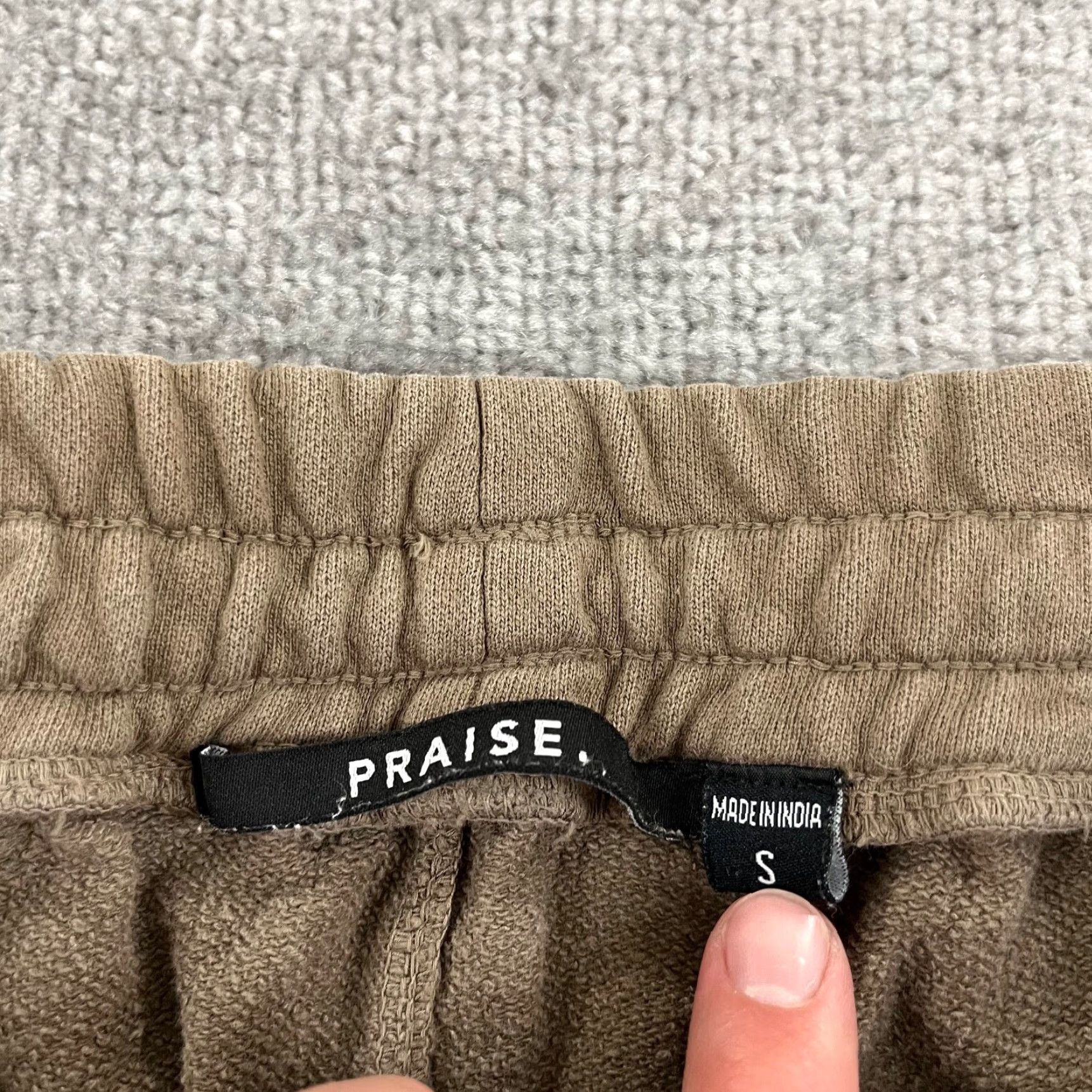 Vintage PRAISE Shorts Mens Small 8" Brown Sweat Lounge Elastic Waist Deep Pockets Size US 29 - 3 Thumbnail