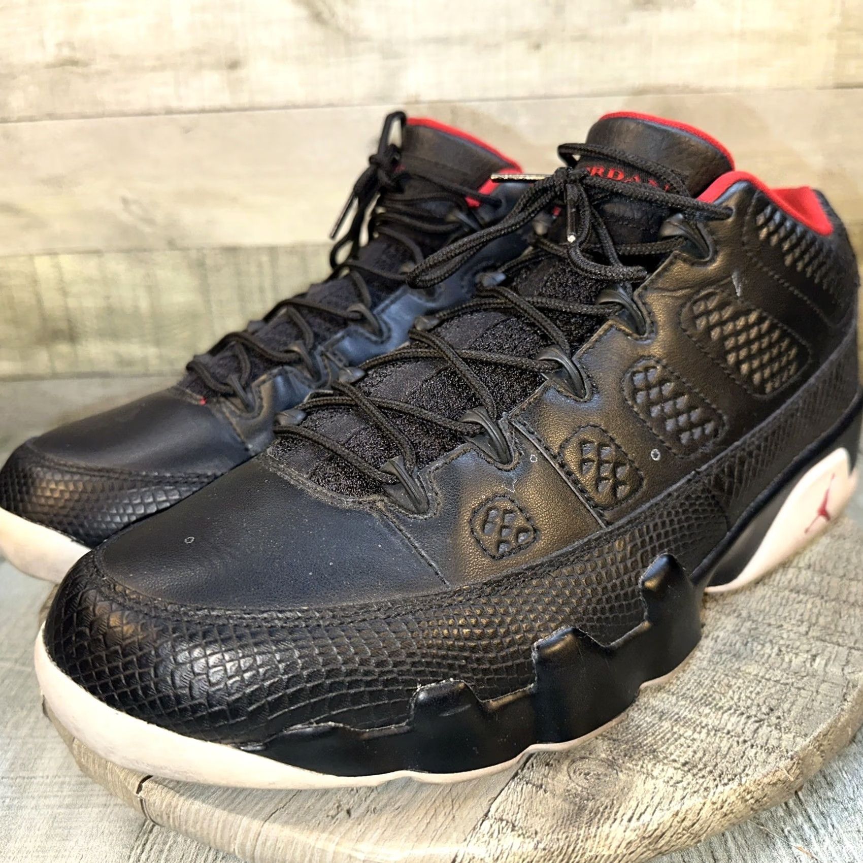 Jordan Brand Air Jordan 9 Retro Low Snakeskin - 11.5 Men's Sneaker, Black, Snakeskin Upper, 2016, 832822-001 Size US 12 / EU 45 - 3 Thumbnail