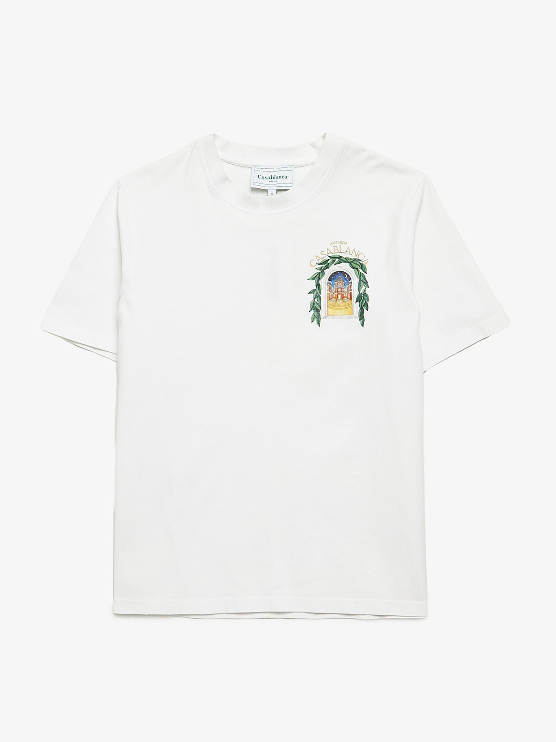 image of Casablanca White Front And Back Logo Printed Cotton T-Shirt, Men's (Size XL)