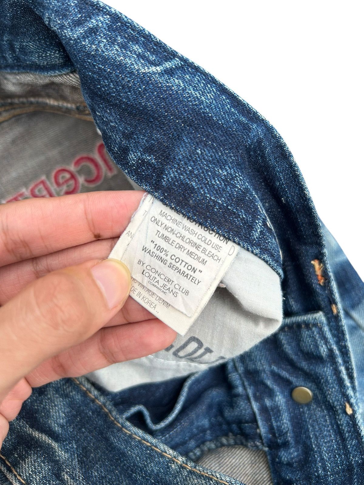 Kapital YOSHITOMO NARA LOLITA Exotic Vintage Distressed Denim Jeans Size US 34 / EU 50 - 6 Thumbnail