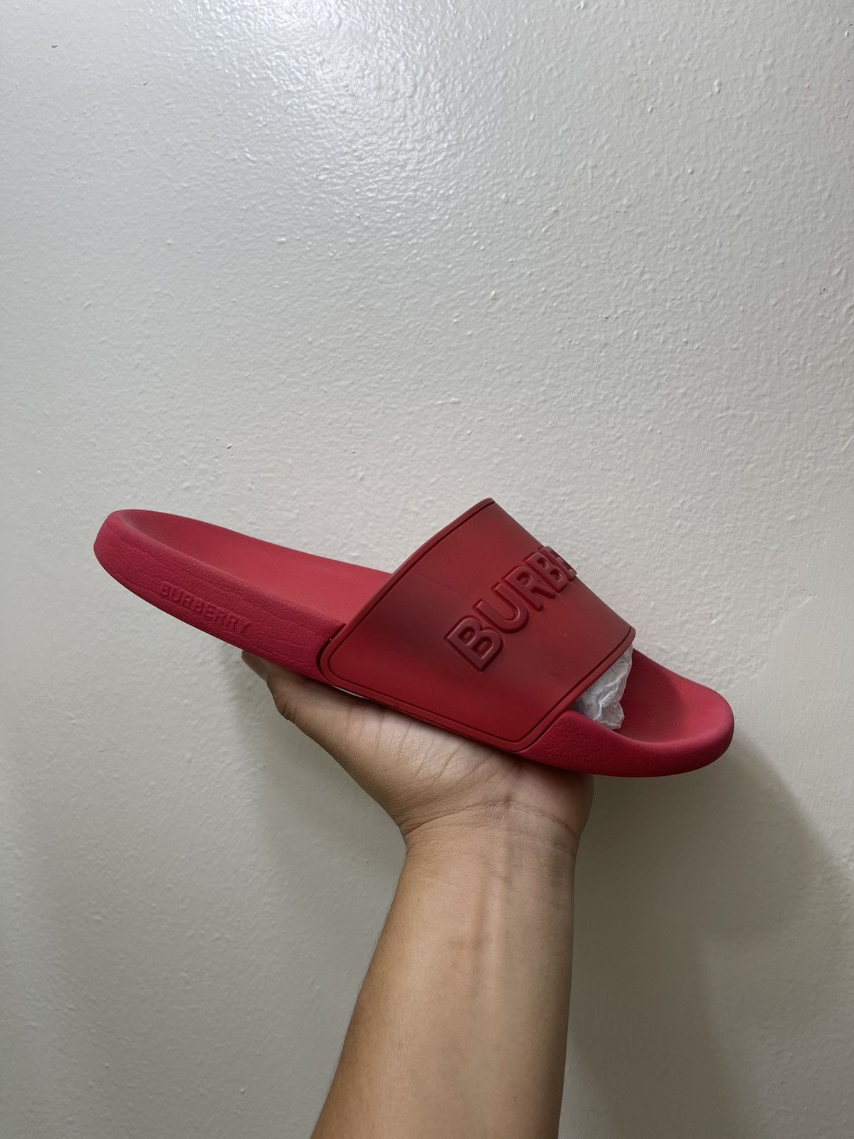 Burberry Burberry Men Slides “Bright Red” Size 9 In Men/ 42 EU Size US 9 / EU 42 - 2 Thumbnail