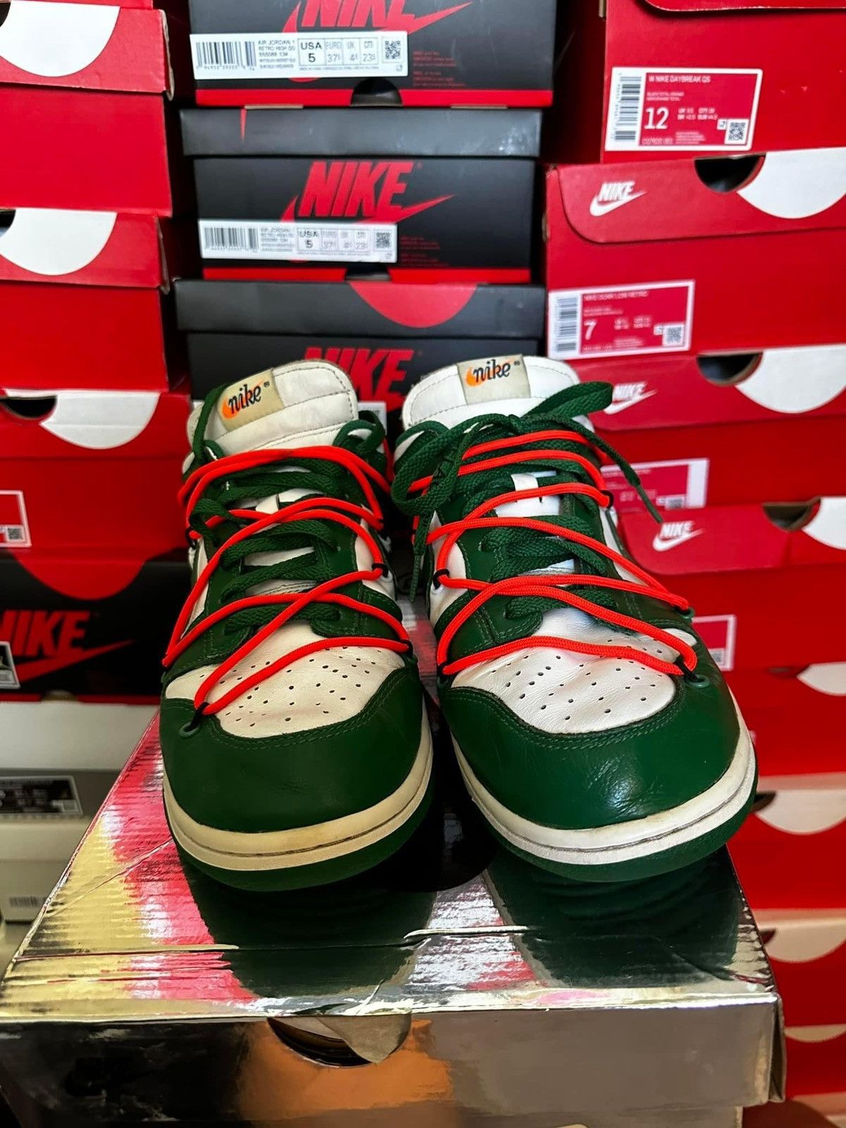 Nike × Off-White Nike Off White Dunk Low Green Size US 10 / EU 43 - 3 Thumbnail