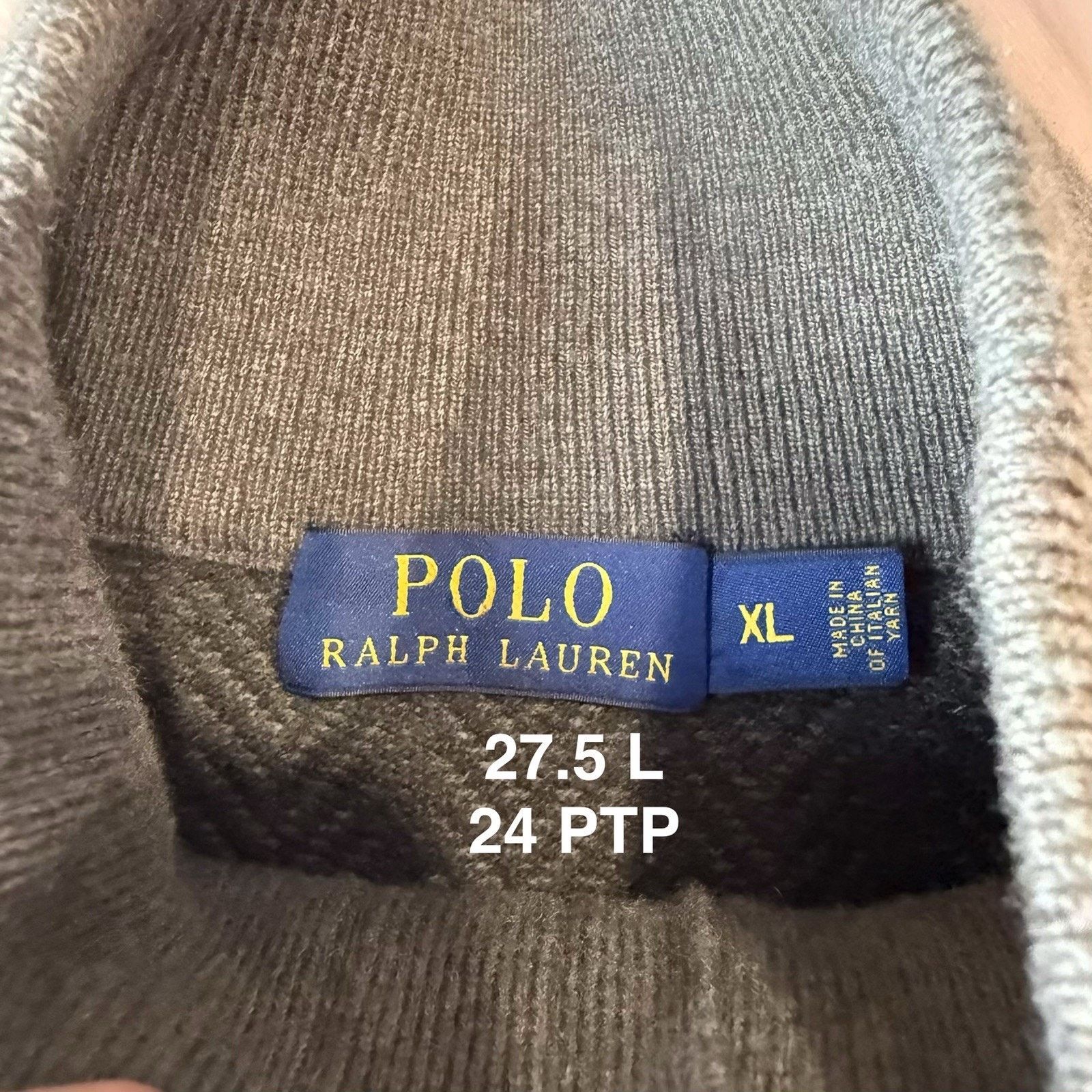 Polo Ralph Lauren Polo Ralph Lauren 1/4 Zip Sweater XL Green Wool Herringbone Size US XL / EU 56 / 4 - 8 Thumbnail